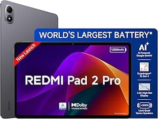 Redmi Pad 2 Pro [Smartchoice] | 12000mAh | Snapdragon 7s Gen 4 |12.1-inch, 2.5K Display |83+ Days Standby |HyperOS 2 |120Hz| Dolby Vision Atmos | Wi-Fi 6| AI Powered | 8GB,128GB |Graphite Grey