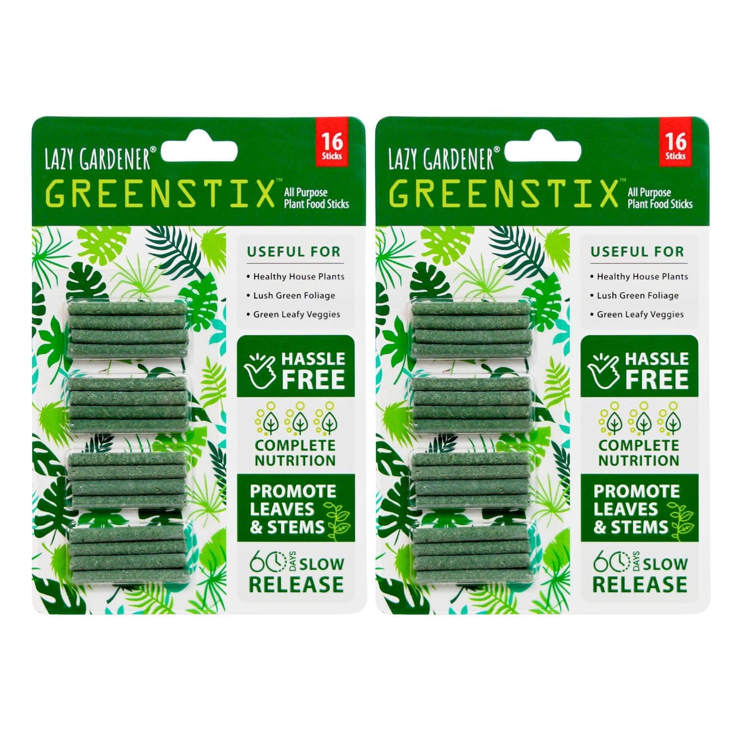 Lazy Gardener GreeStix Plant Food Fertilizer Sticks | Multipurpose Plant Food Sticks For All Plants | Green Sticks Fertilizer For Home Garden 32 Sticks
