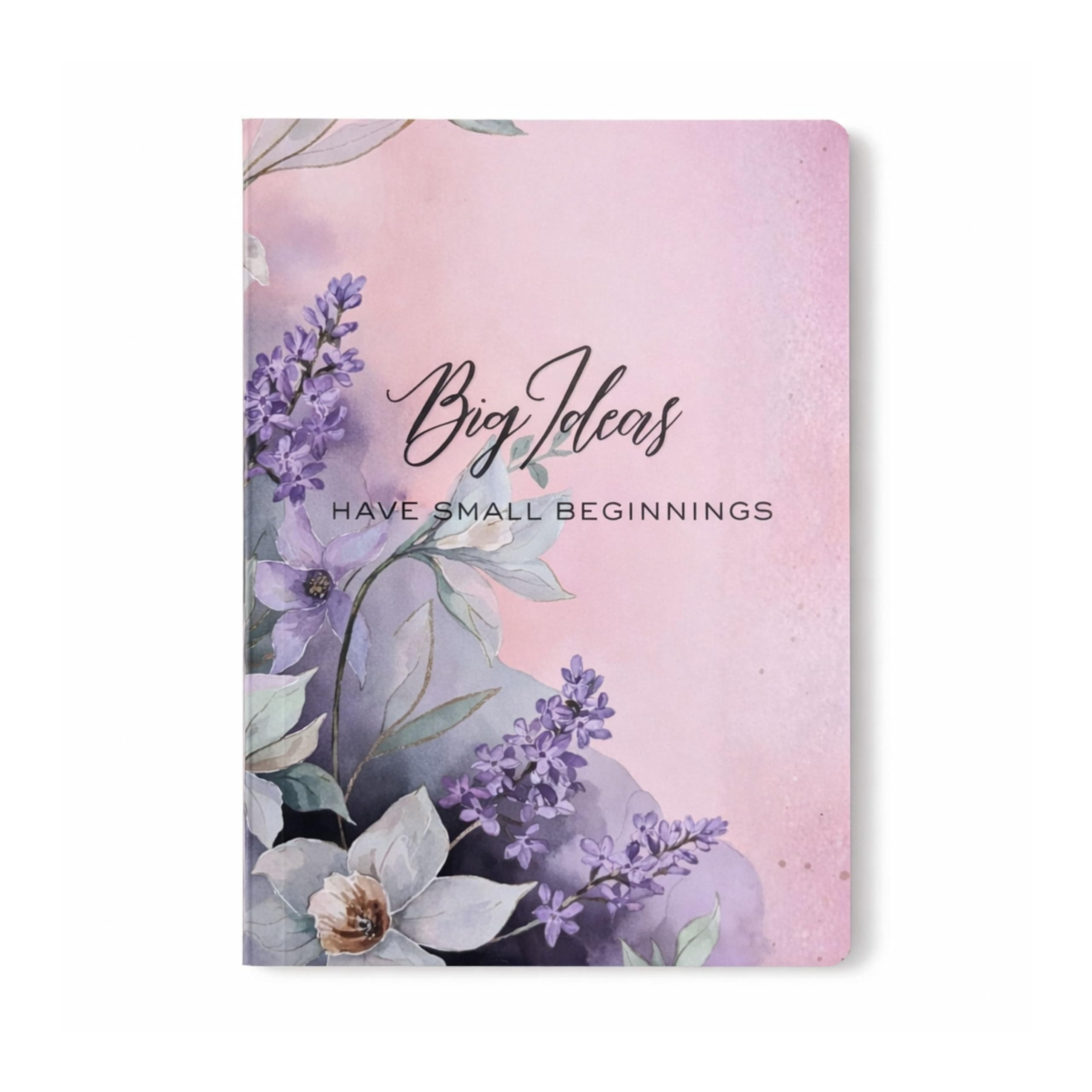 CRAFTOPIX Motivational Floral A5 Notebook Diary for Women & Students | Softbound Laminated Cover | Monthly Planner + Daily Planner | 21 x 15 cm Ruled Journal | Inspirational Quote Cover (Peach Big Ideas have small beginnings)