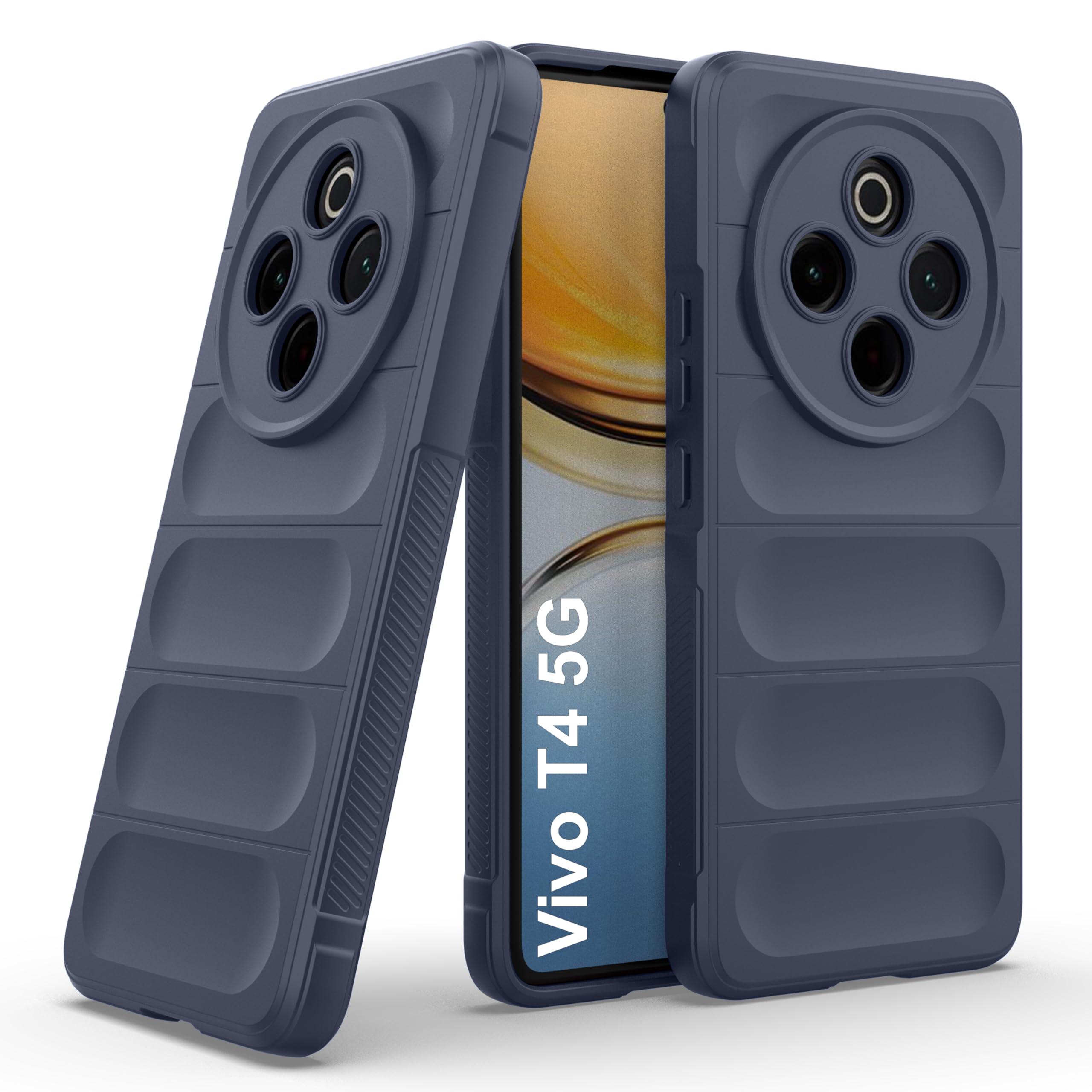 Zapcase Back Case Cover for Vivo T4 5G | Compatible for Vivo T4 5G Back Cover | Liquid Silicon Magic Case with Camera Protection | Sapphire