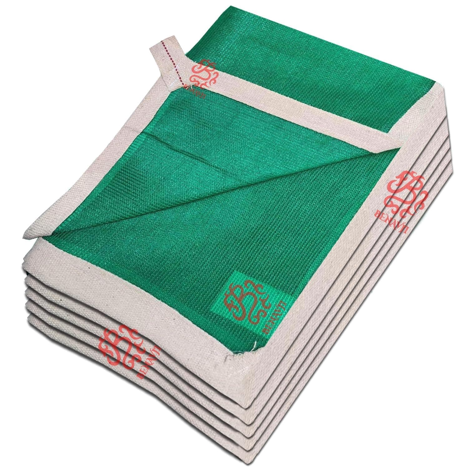 BENAVJI High Density Multipurpose Niwar Shade Net Green Sun Shade Sail Square Canopy for Balcony & Garden 75% Protection from Sun & UV Rays 25X15 FEET