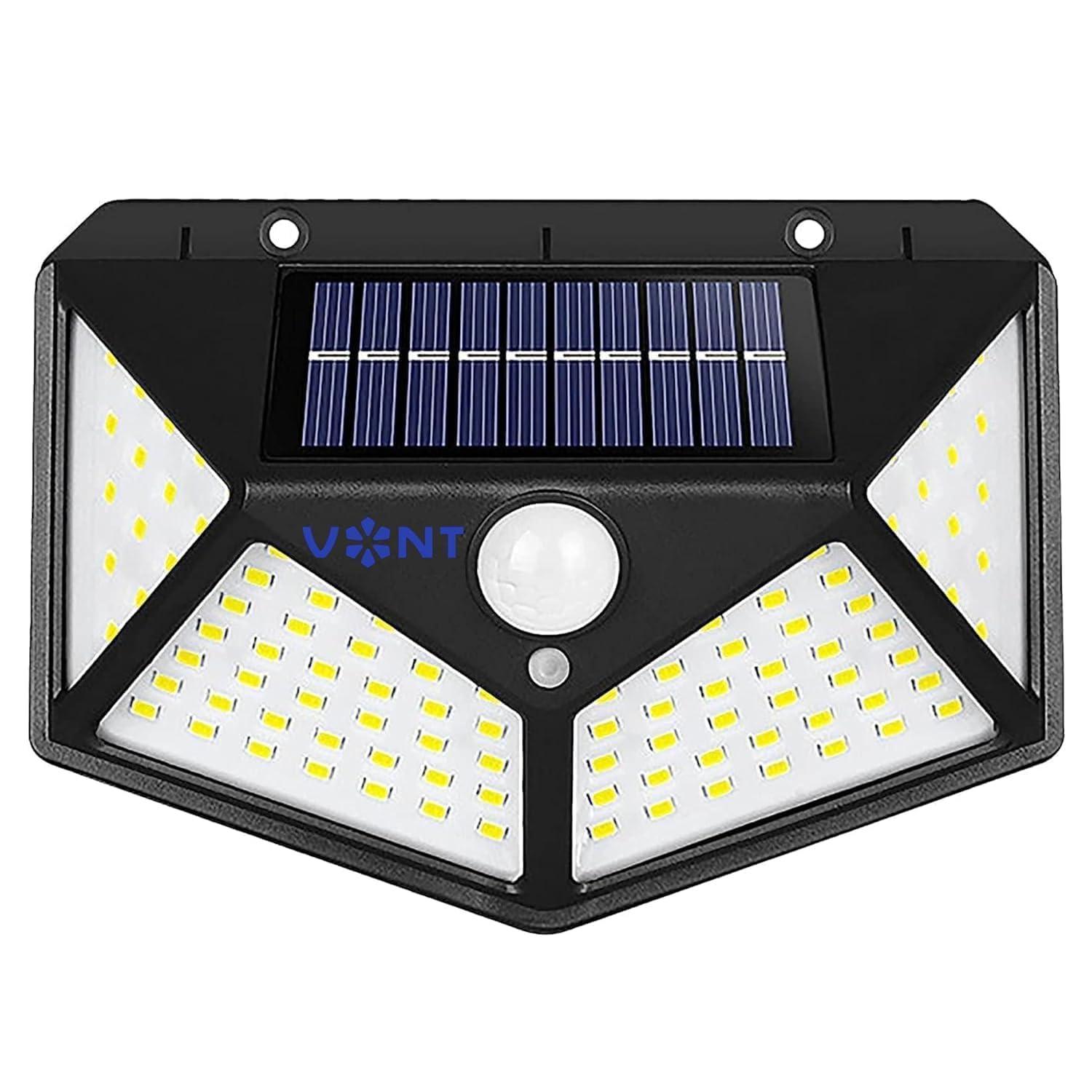 VONT Bright Outdoor Solar Lights with Motion Sensor Solar Powered Wireless Waterproof Night Spotlight for Outdoor/Garden Wall, 3.09 x 5.30 inch