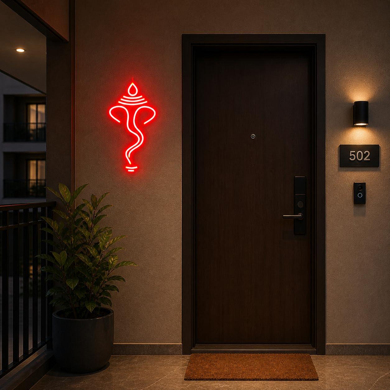 Ganpati Neon Sign | Ganesh Ji Neon Sign | Home Decoration | Wall Lamp