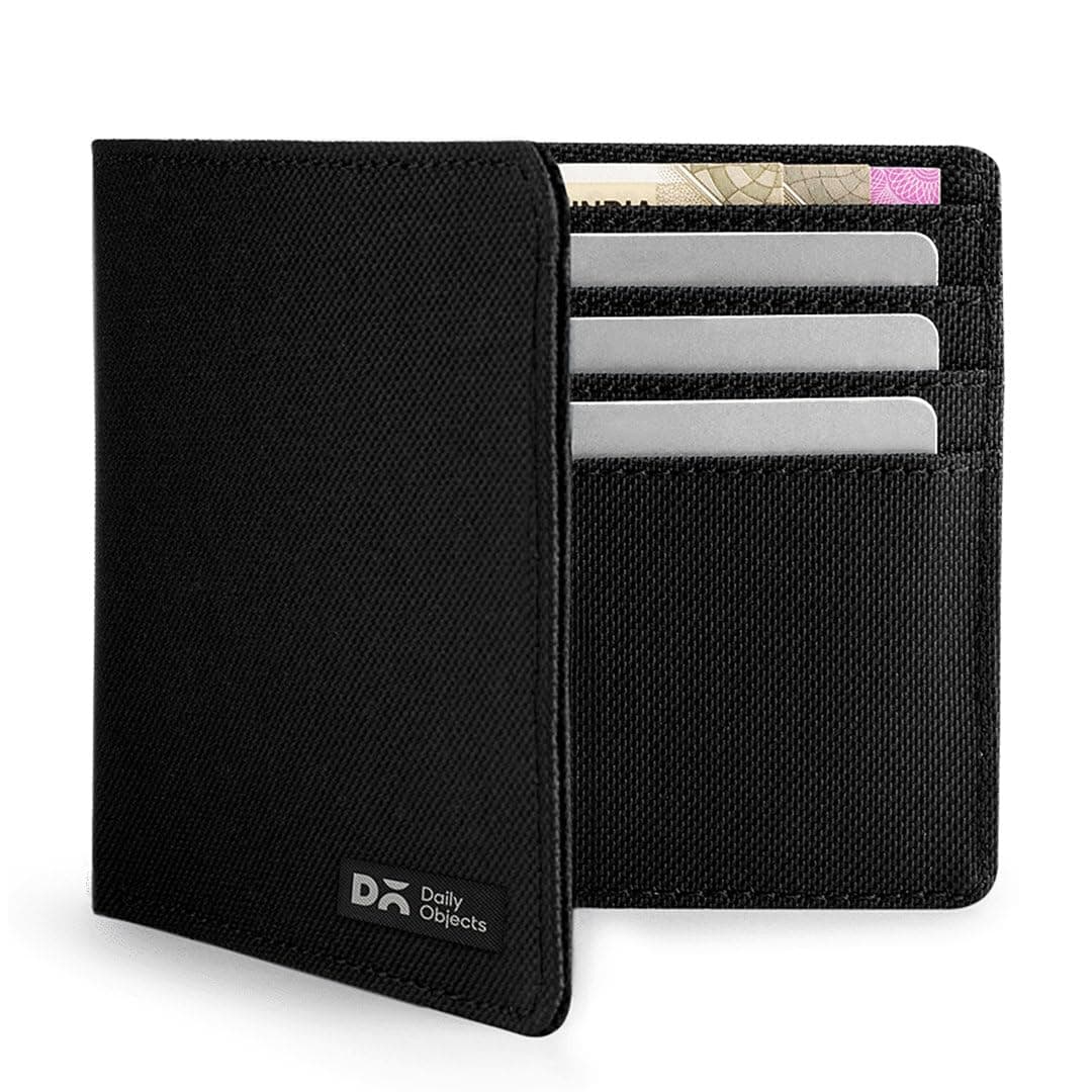 DailyObjects Coin Classic Bifold Wallet for Men | Ballistic Nylon Material | Holds up to 8 Credit/Debit/ATM Cards | Slim & Easy to Fit | Handcrafted Money Purse