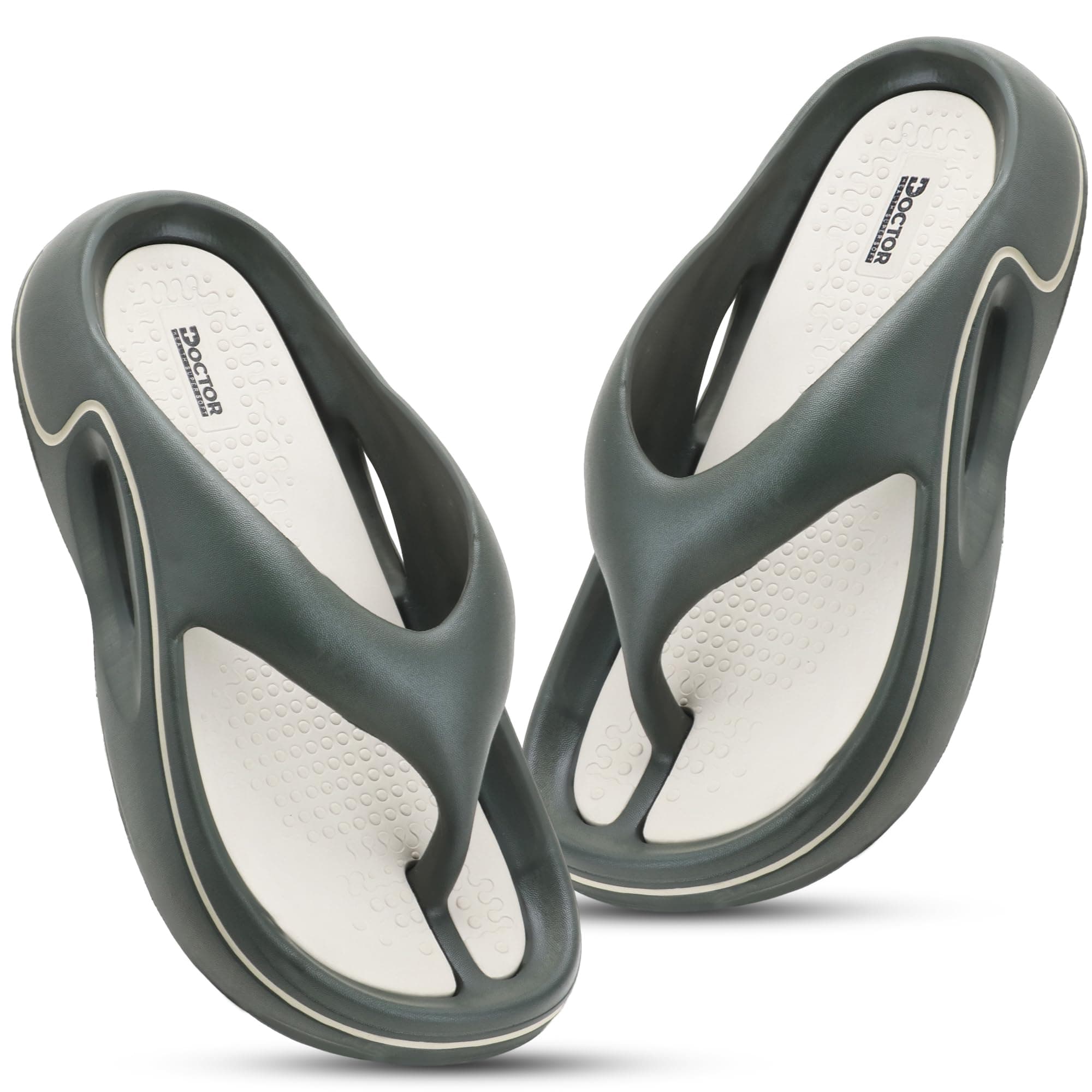 DOCTOR HEALTH SUPER SOFT Men's EVA Flip Flops | Lightweight Cushioned Comfortable Thong Slippers | Anti-Skid Waterproof Soft Footbed Daily Wear Beach Bathroom Indoor Outdoor Flip Flops