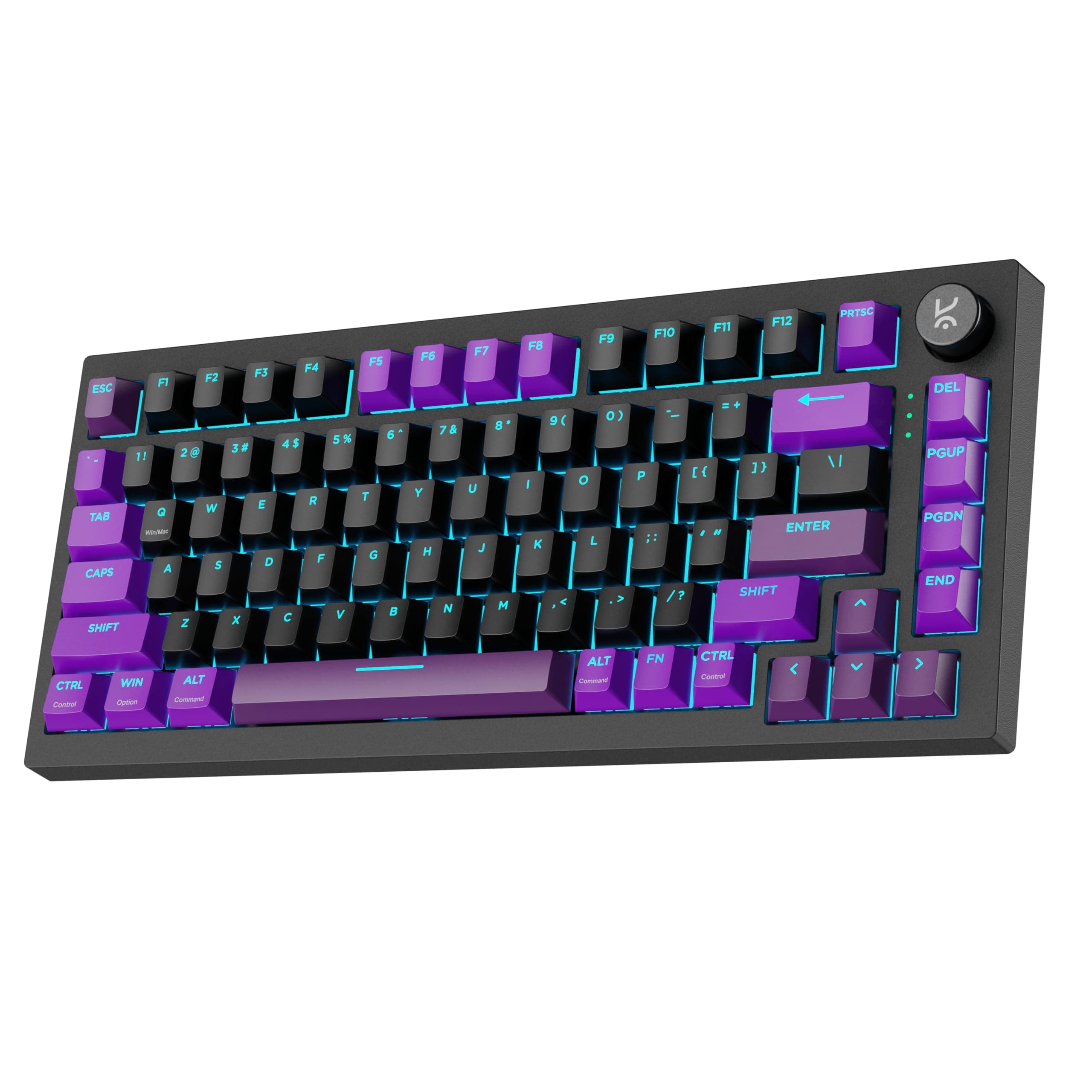 Kreo Swarm 75% Wireless Mechanical Keyboard with Pass Through Keycaps, Advanced Web Software, Pre-lubed Switches, 5-pin Hot Swap PCB, 5 Layers Sound Absorption and Software Support
