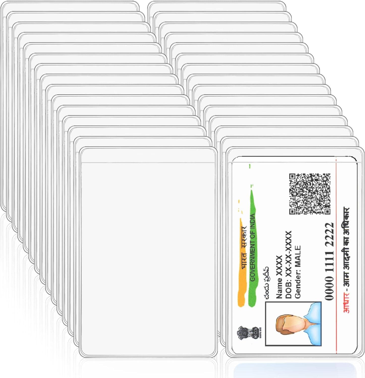 Fairus Card Protector - Plastic Holder for Aadhar, Credit, Business, Pan, Driving License - Waterproof Plastic Protector (100)