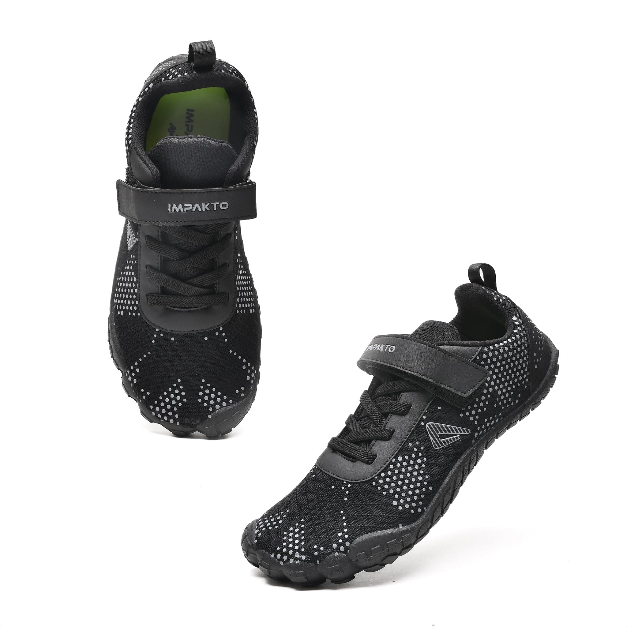 Impakto Barefoot Rooted Wide feet Shoes for Men | Lightweight & Training Shoes with Soft Sole & Superior Grip | Running on Soft Grounds, Jogging & Regular Gym Shoes Black