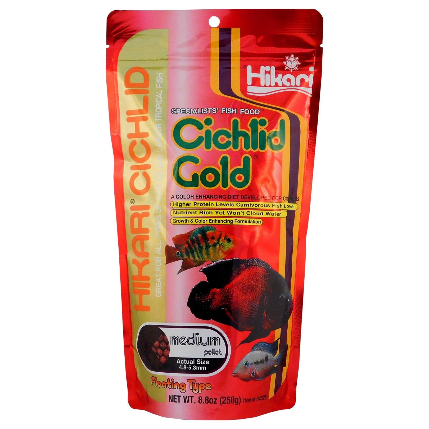 Hikari 8.8-Ounce Cichlid Gold Floating Pellets for Young Adult Fish, Medium