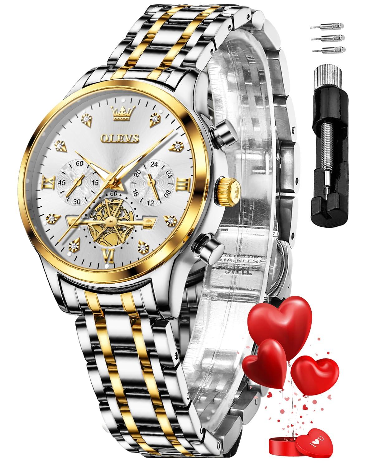 OLEVS Watch for Women Luxury Chronograph Analog Quartz Gifts Watch for Lady
