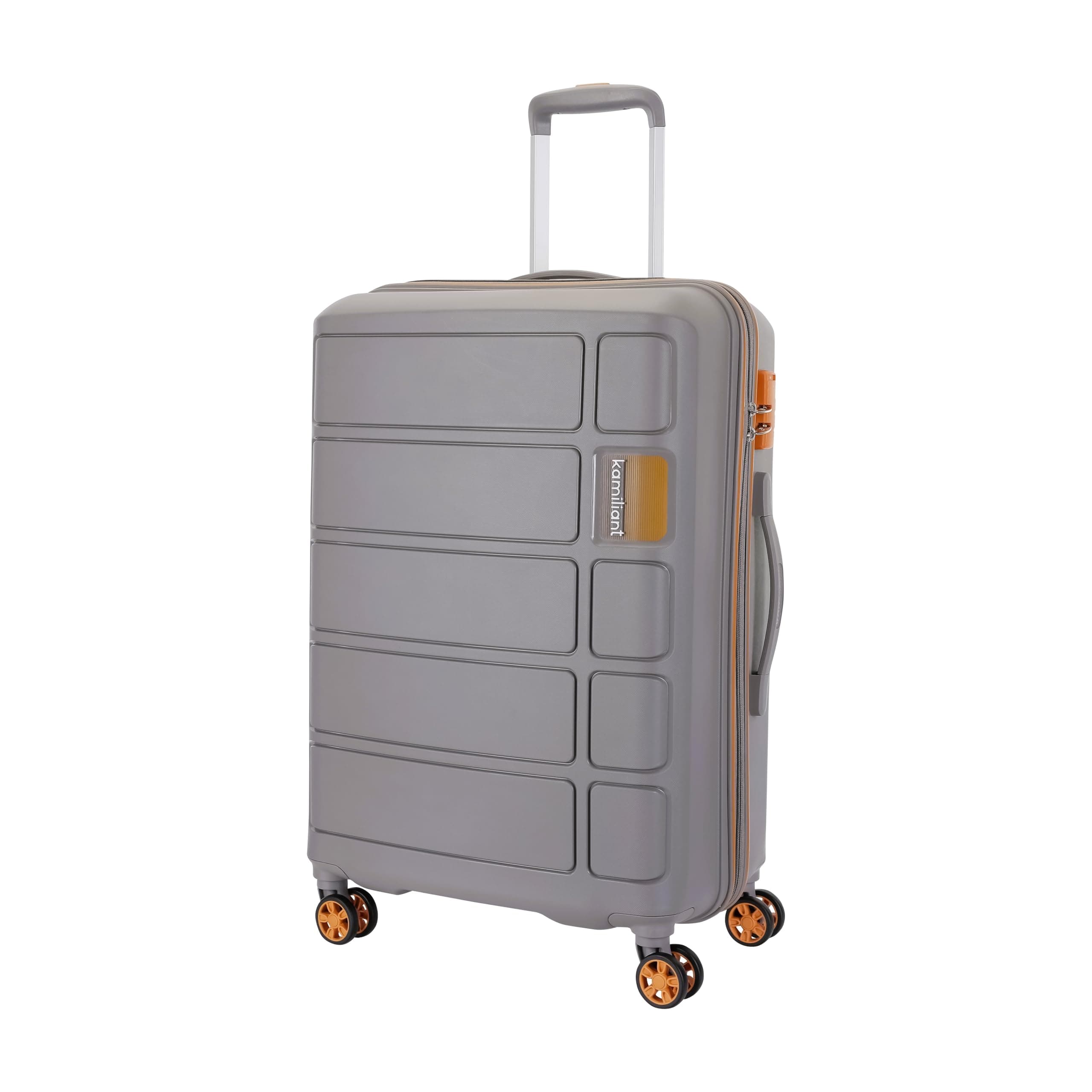 Kamiliant American Tourister Large Harrier Zing 78 Cms Check-in (PP) Hard Sided 8 Wheels Spinner Luggage/Suitcase/Trolley Bag (Light Grey) (Double Wheel), Large