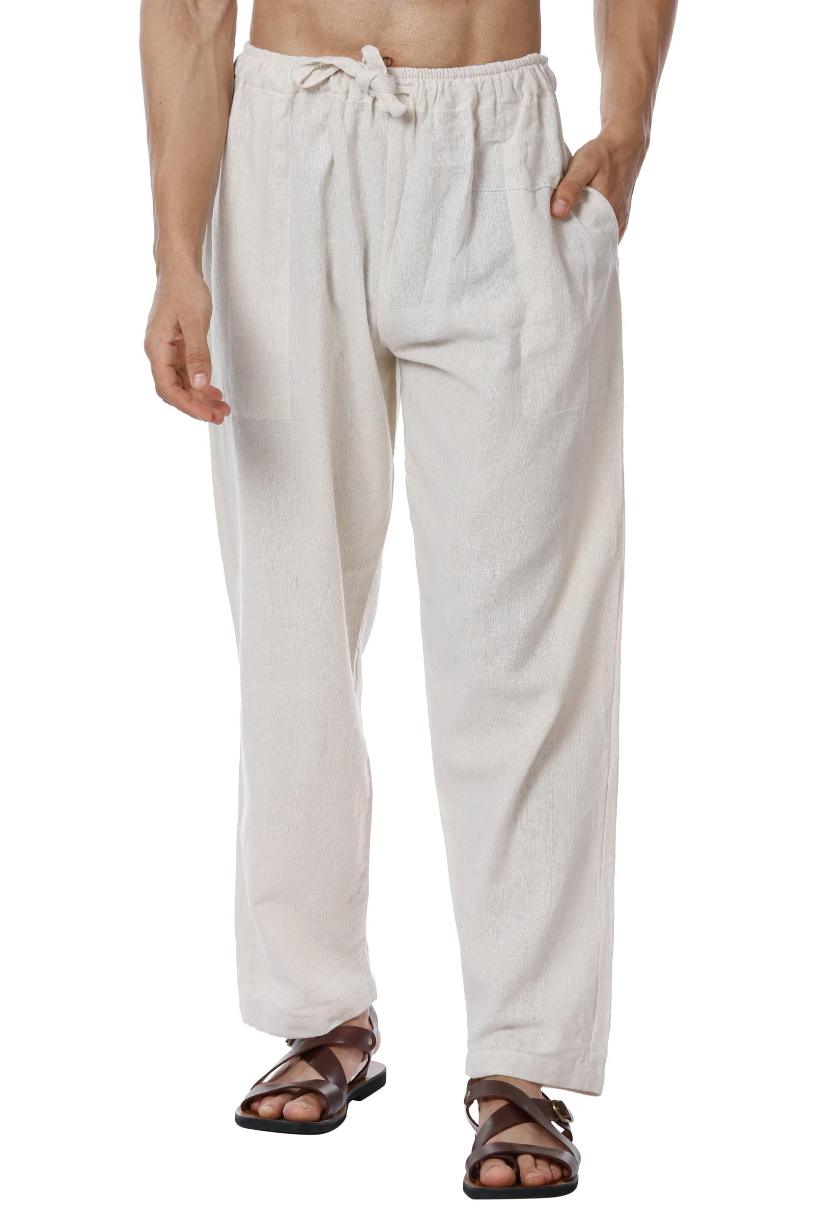 Aatman One Size Men's Eco-Friendly Cotton Pyjama | Fits Waist Size 28 to 36 Inches_AT01012.
