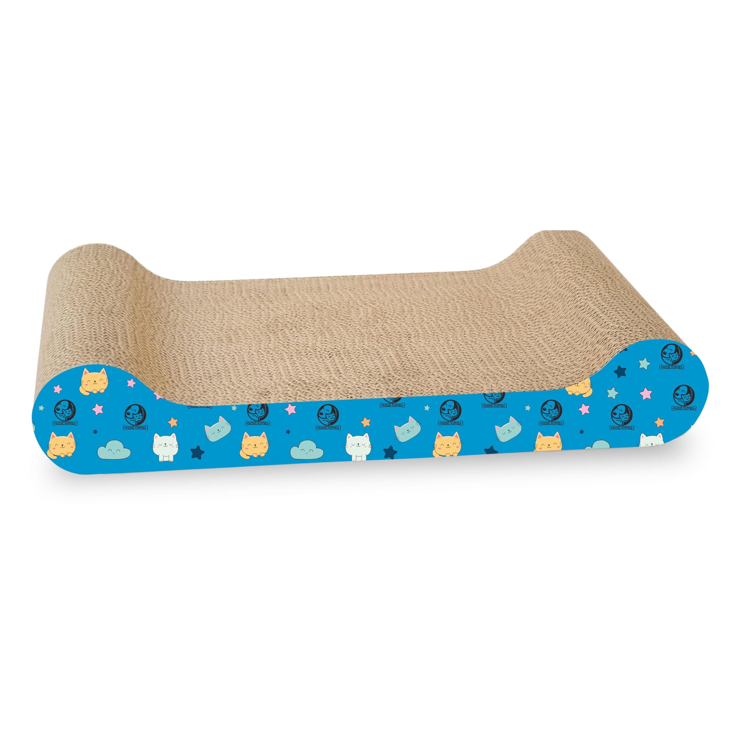Foodie Puppies 2-in-1 Reversible Cat Scratcher Pad with Catnip for Cats & Kittens, (Couch, 43.5 x 23 x 6 cm) | Durable Corrugated Cardboard Cat Scratching Pad for Furniture Protection, Play & Rest