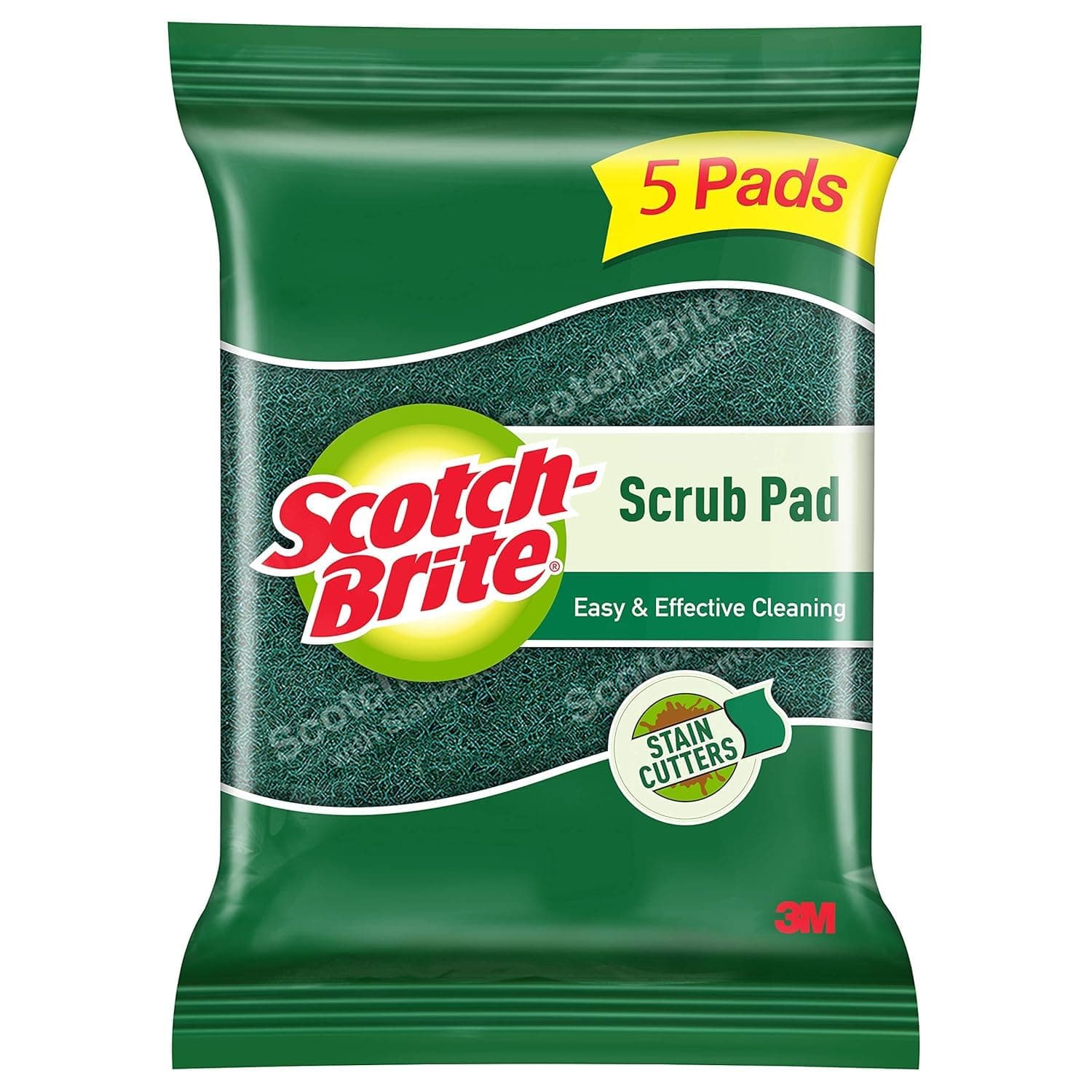 Scotch-Brite Scrub Pad (Pack of 5)|Green Scrubber for Everyday Kitchen Use