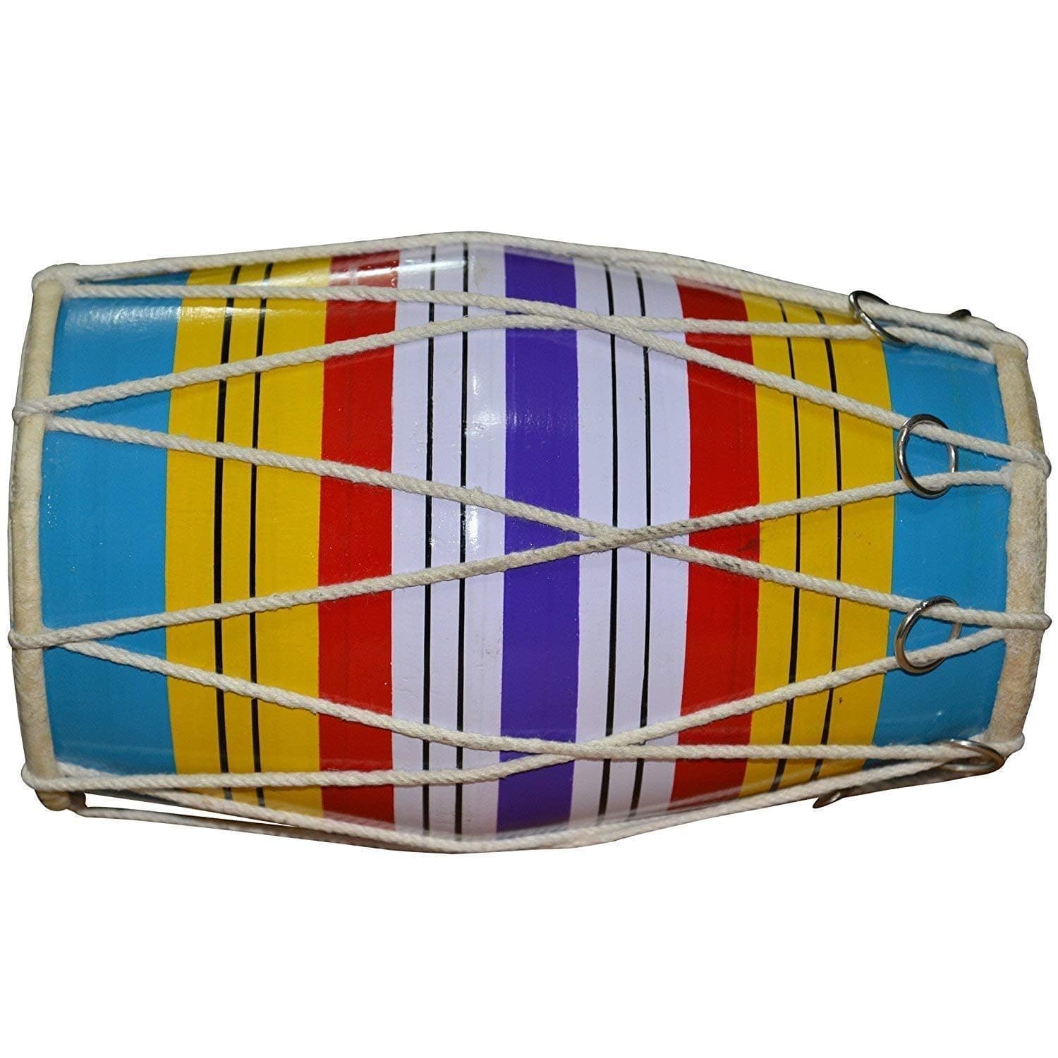 Gosaimusical Dholak (Baby Size) Hand Percussion Drum Wooden Dholak Indian Folk Musical Instrument