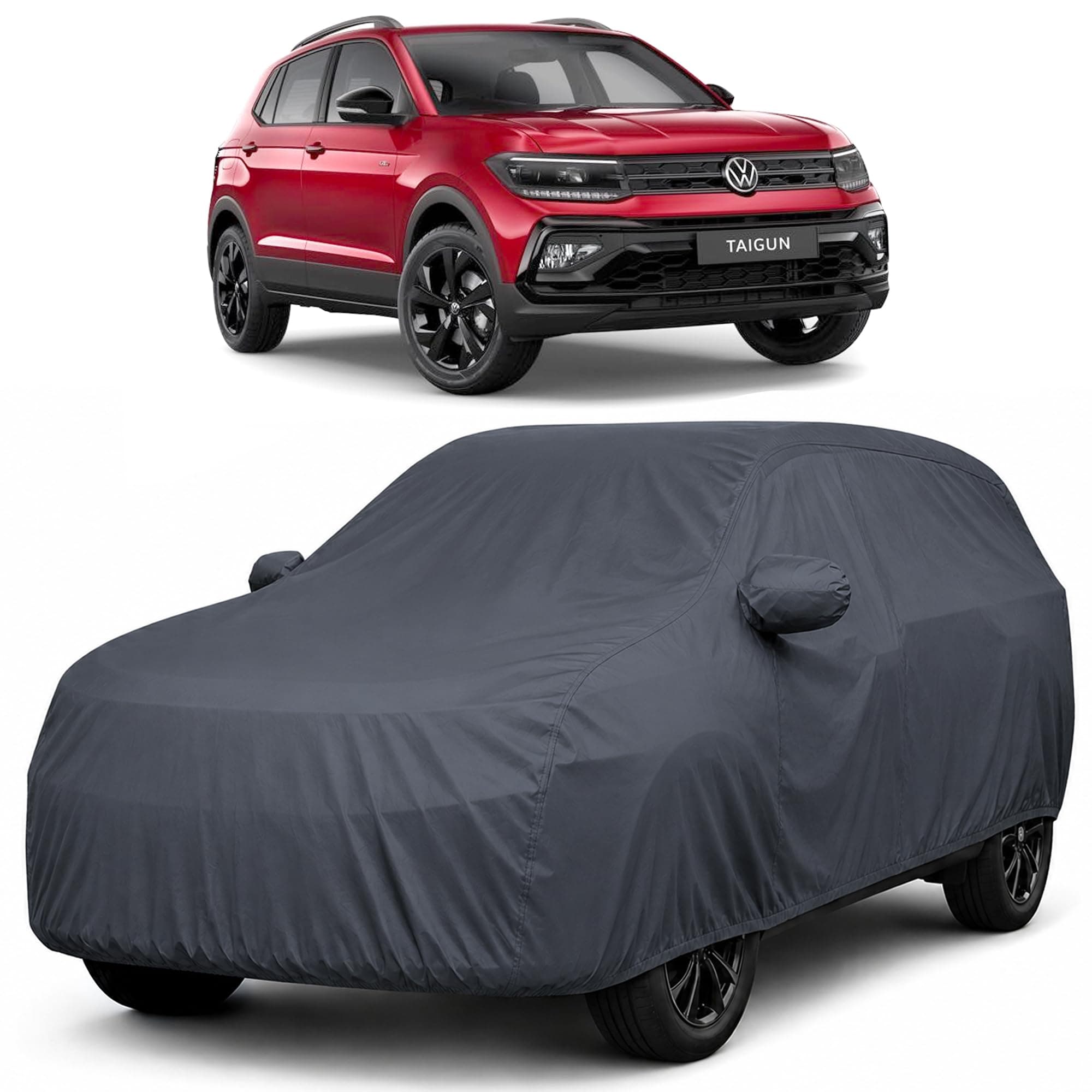 Autofact Premium Car Cover for Taigun | All Weather Waterproof Full Body Car Cover | Light-Weight Triple-Stitched Outdoor Shield with UV Protection, Dustproof & Heat-Resistant