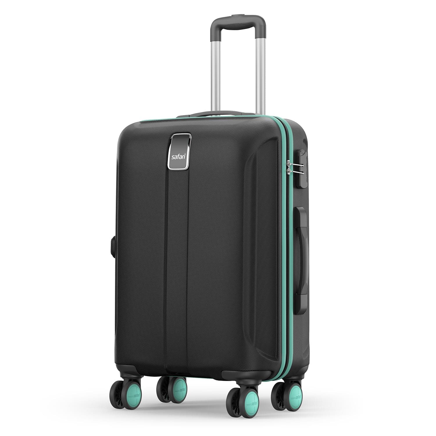 Safari Medium Thorium Neo 8 Wheels 66 Cm Check-in Trolley Bag Hard Case Polycarbonate 360 Degree Wheeling System Luggage, Trolley Bags for Travel, Suitcase for Travel, Black