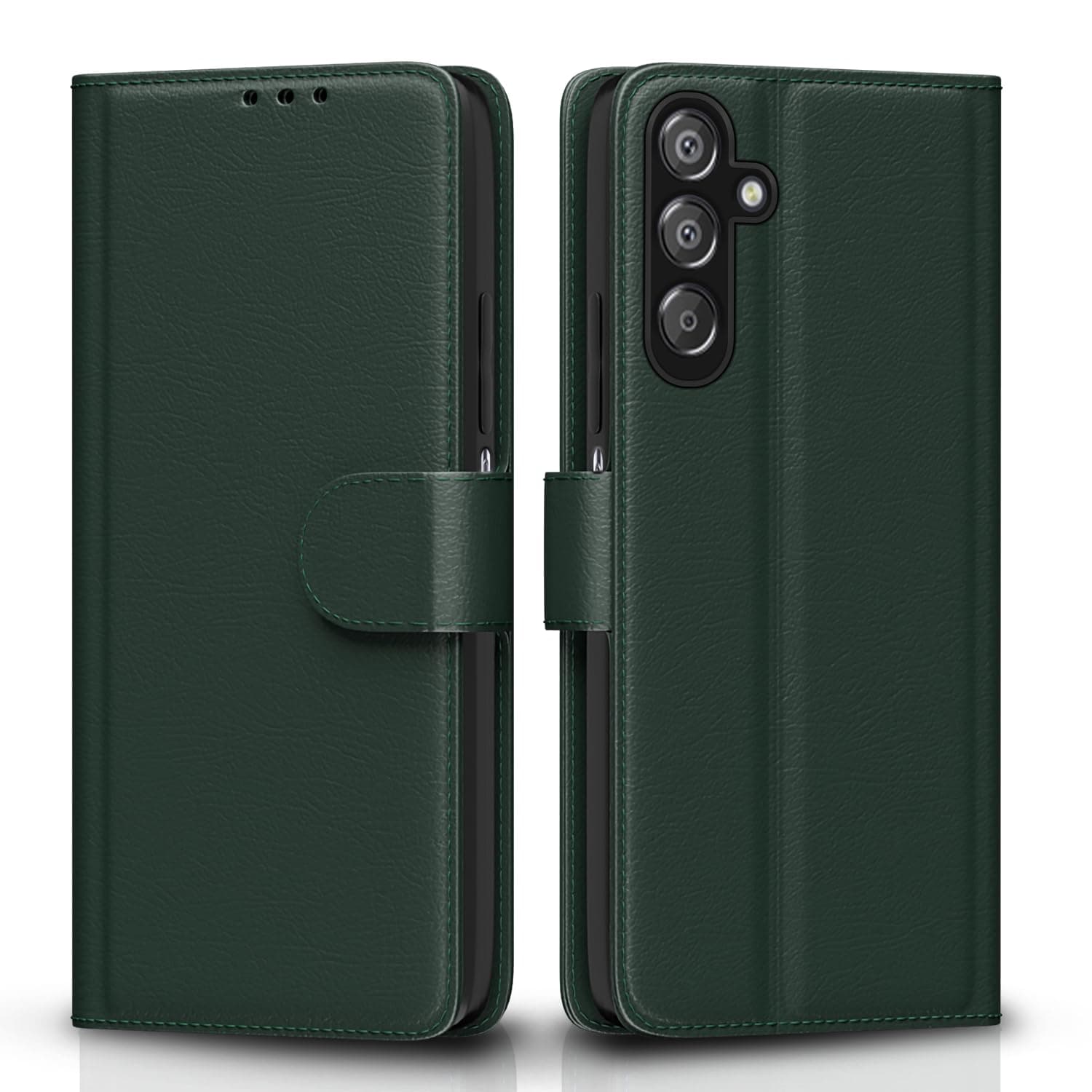 Pikkme Flip Cover Leather Finish | Inside TPU with Card Pockets | Wallet Stand and Shock Proof | Complete Protection Flip Case for Samsung Galaxy A16 5G(Green)