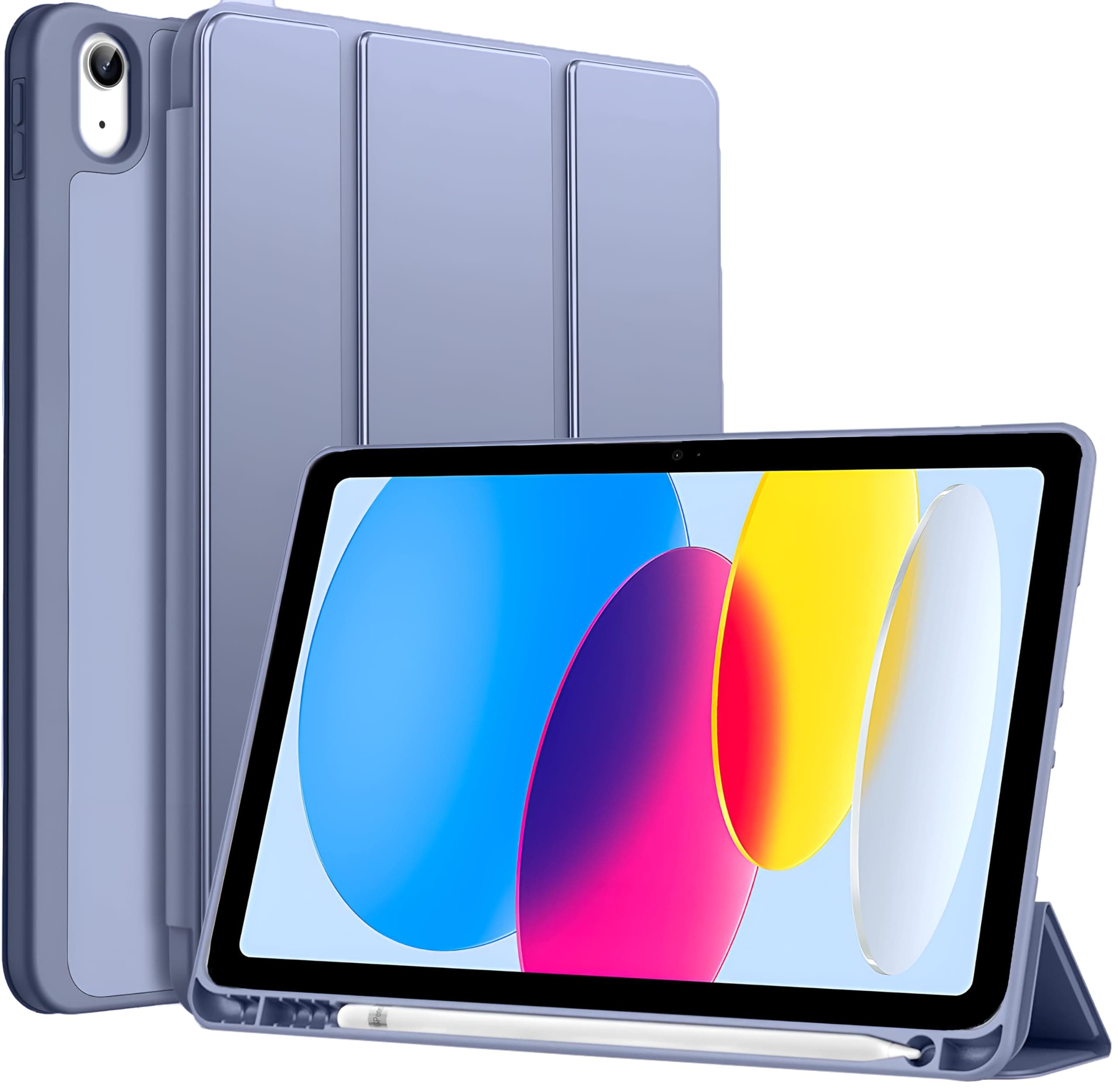 ProElite Smart Case for iPad (A16) 11th/10th Generation (2025/2022) [Auto Sleep/Wake Cover] [Left Side Pencil Holder] [Soft Flexible Case] Recoil Series - Purple