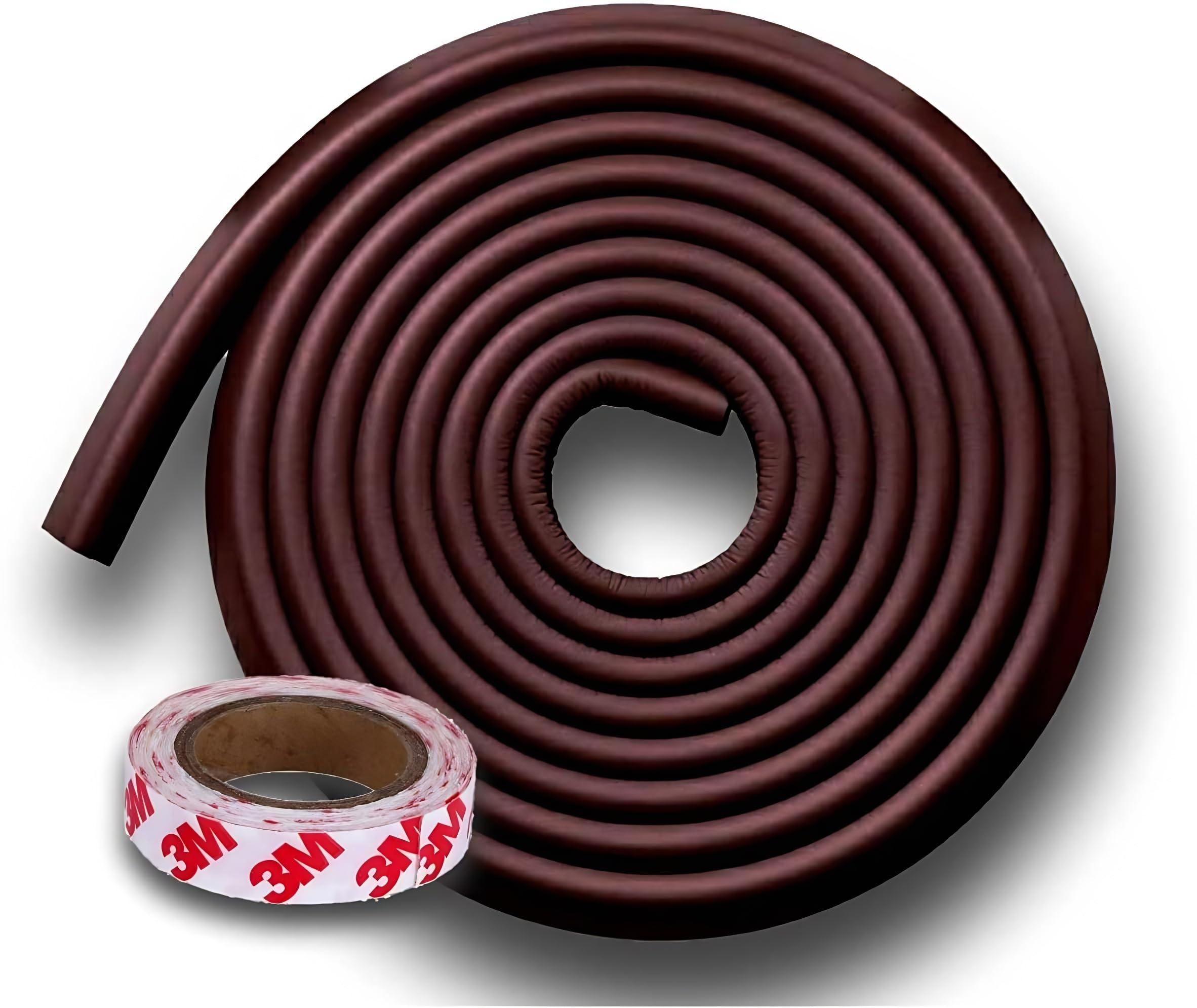KidDough Baby Proofing Edge Protector for Kids, Furniture & Corner Guard, Rubber Protector for Kids Safety, Corner Protector for Sharp Edges, Baby Safety Products (5 Meters, Brown, L-Shape)