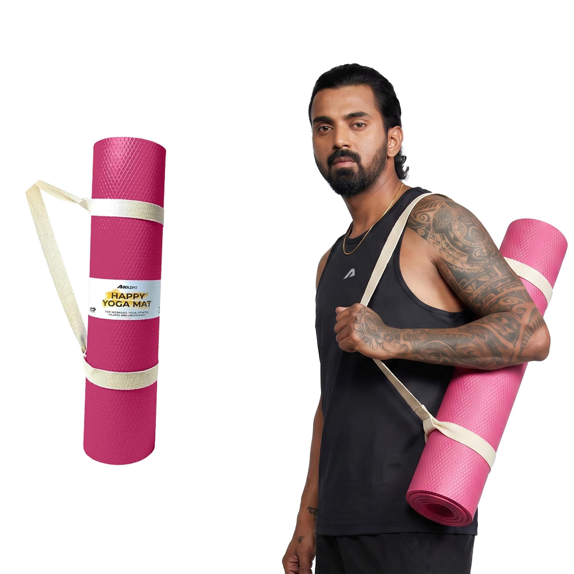 Boldfit Yoga Mats For Women, men Exercise mat for home workout, gym mat Anti Slip, 4mm Workout mat For Kids Yoga mate Ethylene Vinyl Acetate Purple