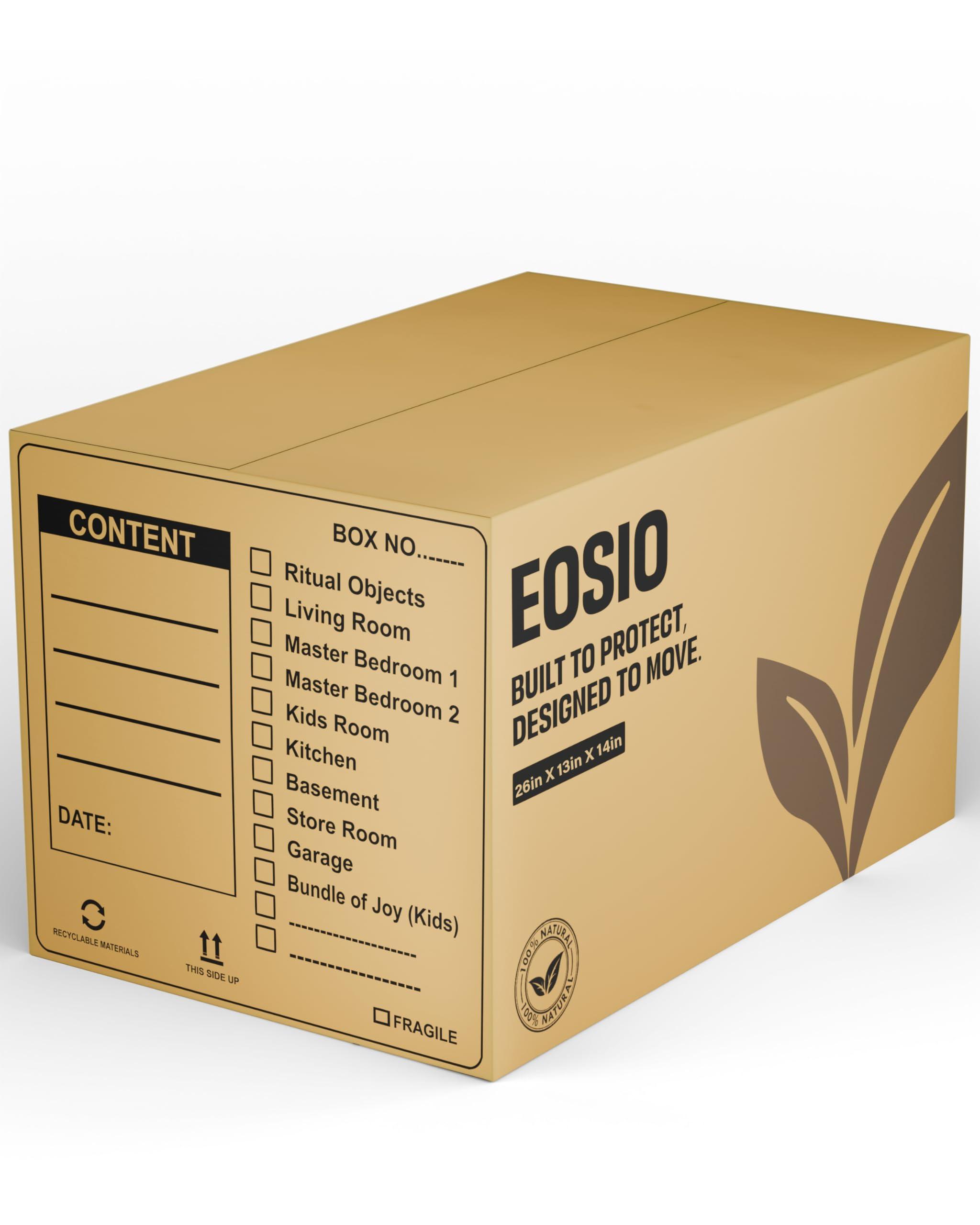 EOSIO 5 Ply Pack 5 Large Size Corrugated Cardboard boxes for Packaging Cartons box for Small Business, Packing, Shipping, Moving & Storage,Courier,Transportation,Home Shifting,Parcel (66cmx33cmx35cm)