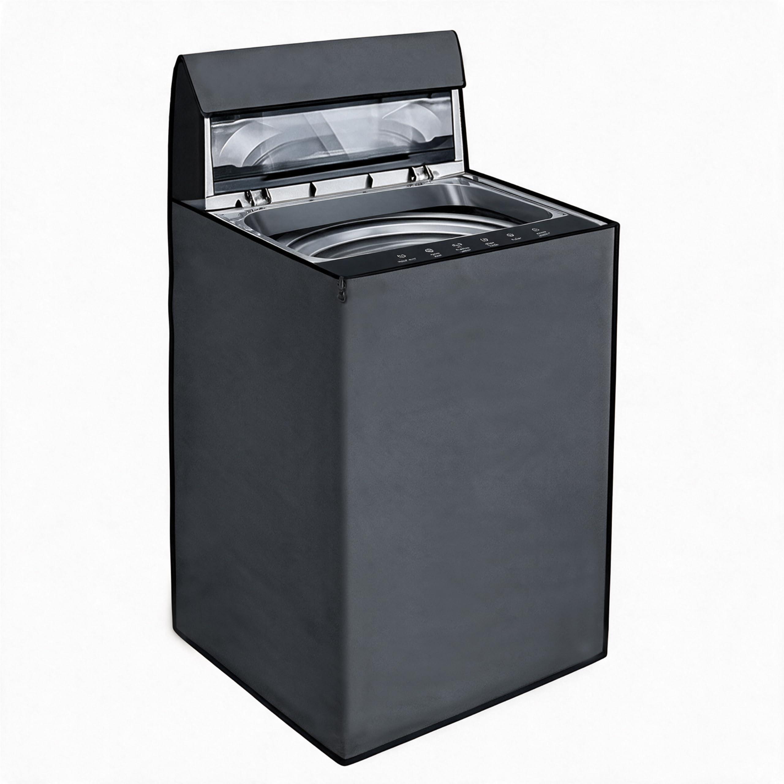 Yellow Weaves Top Load Fully Automatic Washing Machine Cover for 8 kg, 8.5 kg, 9kg, 9.5 kg & 10kg Waterproof & Dust-Proof Top Loading Machine Protective Cover, (Dimensions- 63x63x93 cm, Grey)