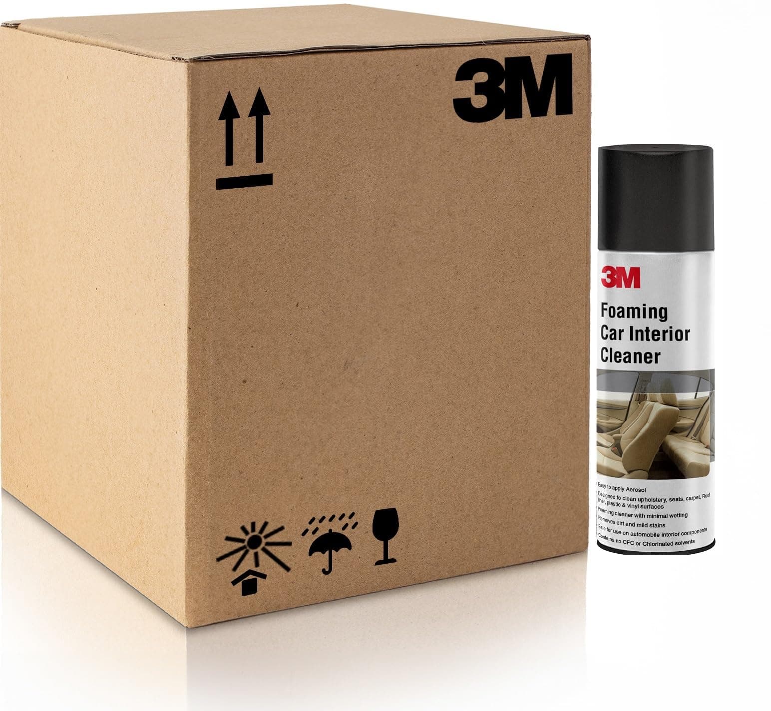 3M Foaming Car Interior Cleaner, Upholstery & Leather Cleaner, Removes Tough Stains & Dirt Inside Your car (580g Each, Pack of 12)