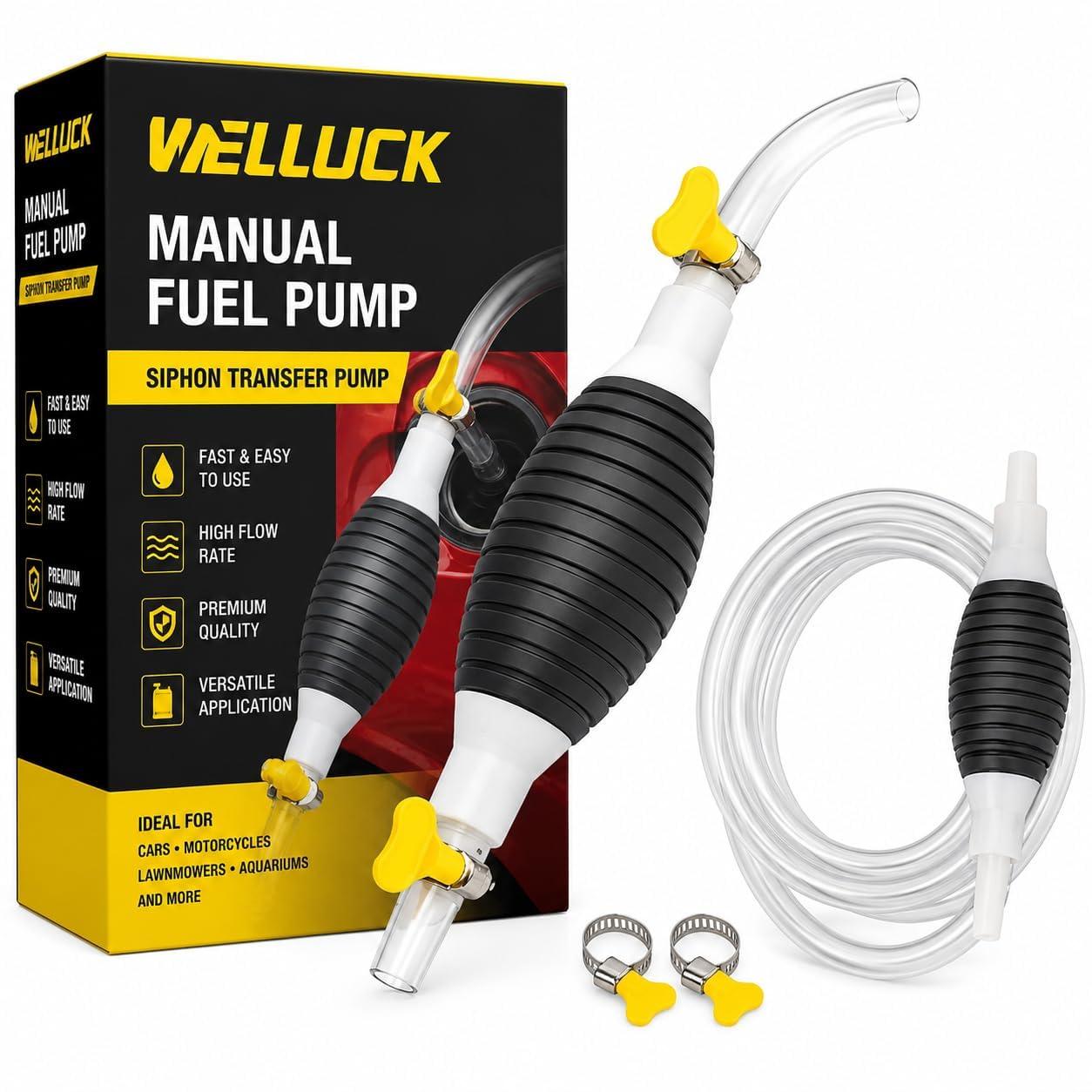 Fuel Transfer Pump Kit Tank Sucker High Flow Oil Pump, Diesel Pump, Petrol Pump Kit, Hand Oil Transfer Pump for Cars & Bikes, Liquid Transfer Pump, Siphon Pump, Petrol Sucking Pipe (1)