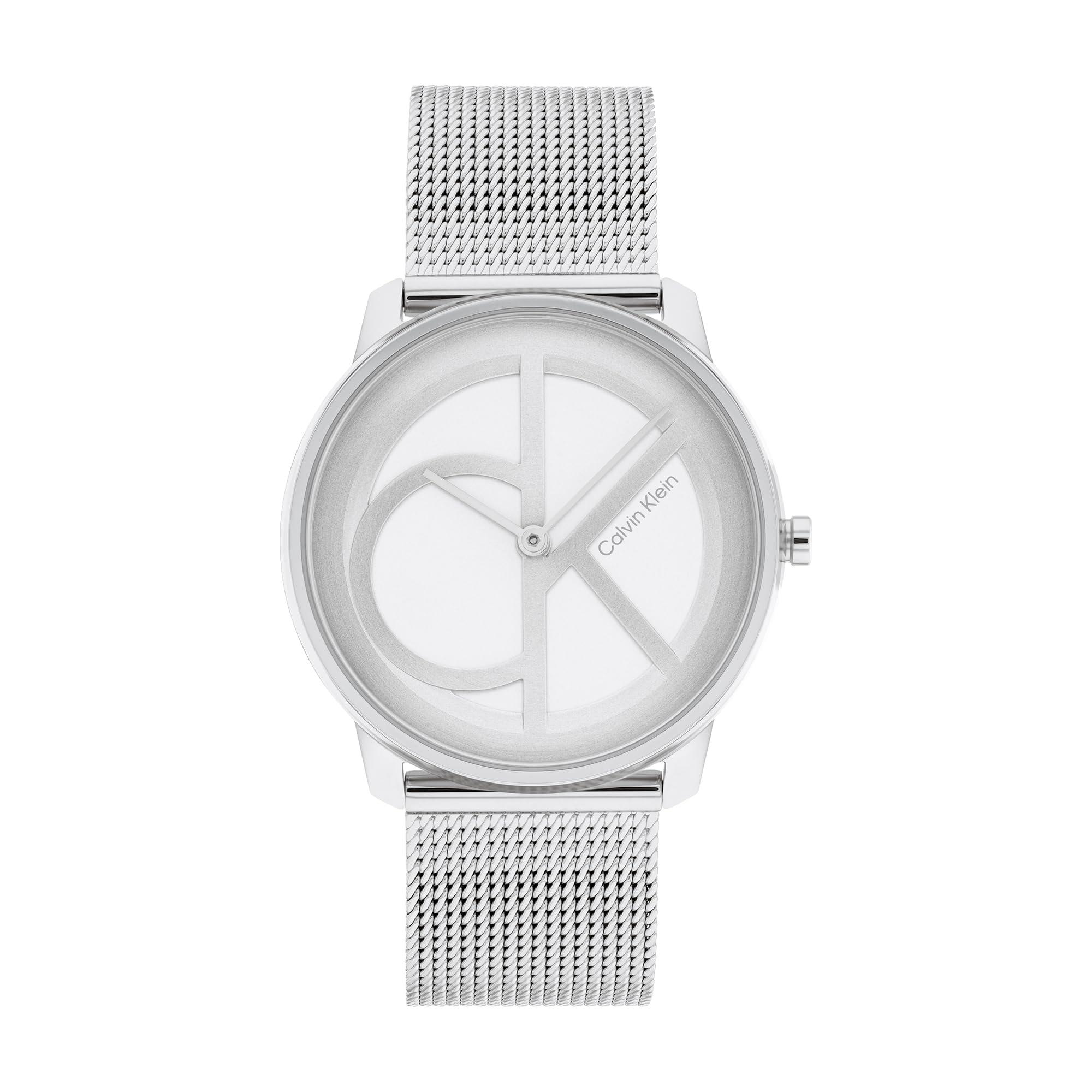 Calvin Klein Iconic MESH Analog Silver Dial Unisex's Watch-25200032