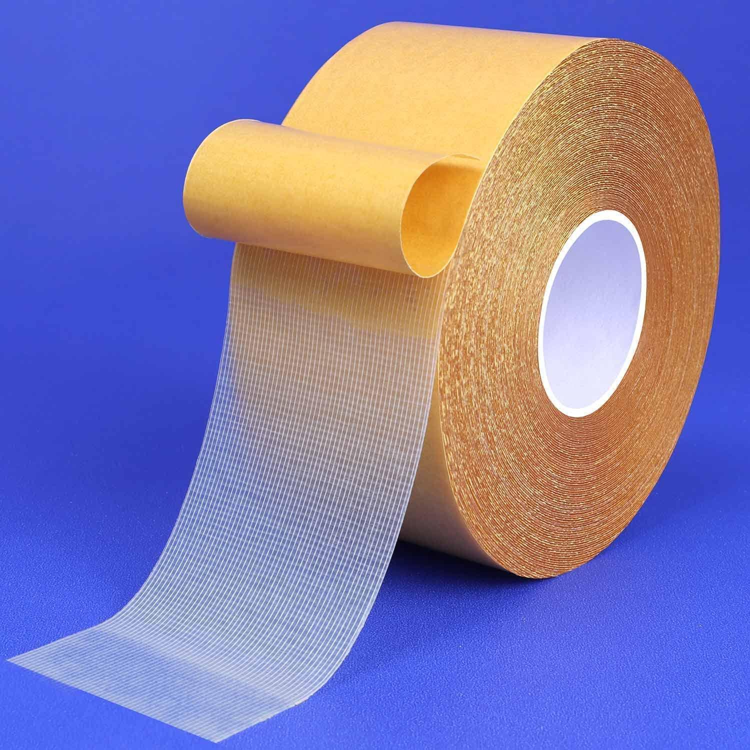 YOGKEV Heavy Duty Double Sided Tape 3cm x 5M, Crystal Clear High Strength Mounting Tape with Reinforced Fiberglass Mesh, Strong Adhesive Removable Tape for Multipurpose Indoor Use - Pack of 1