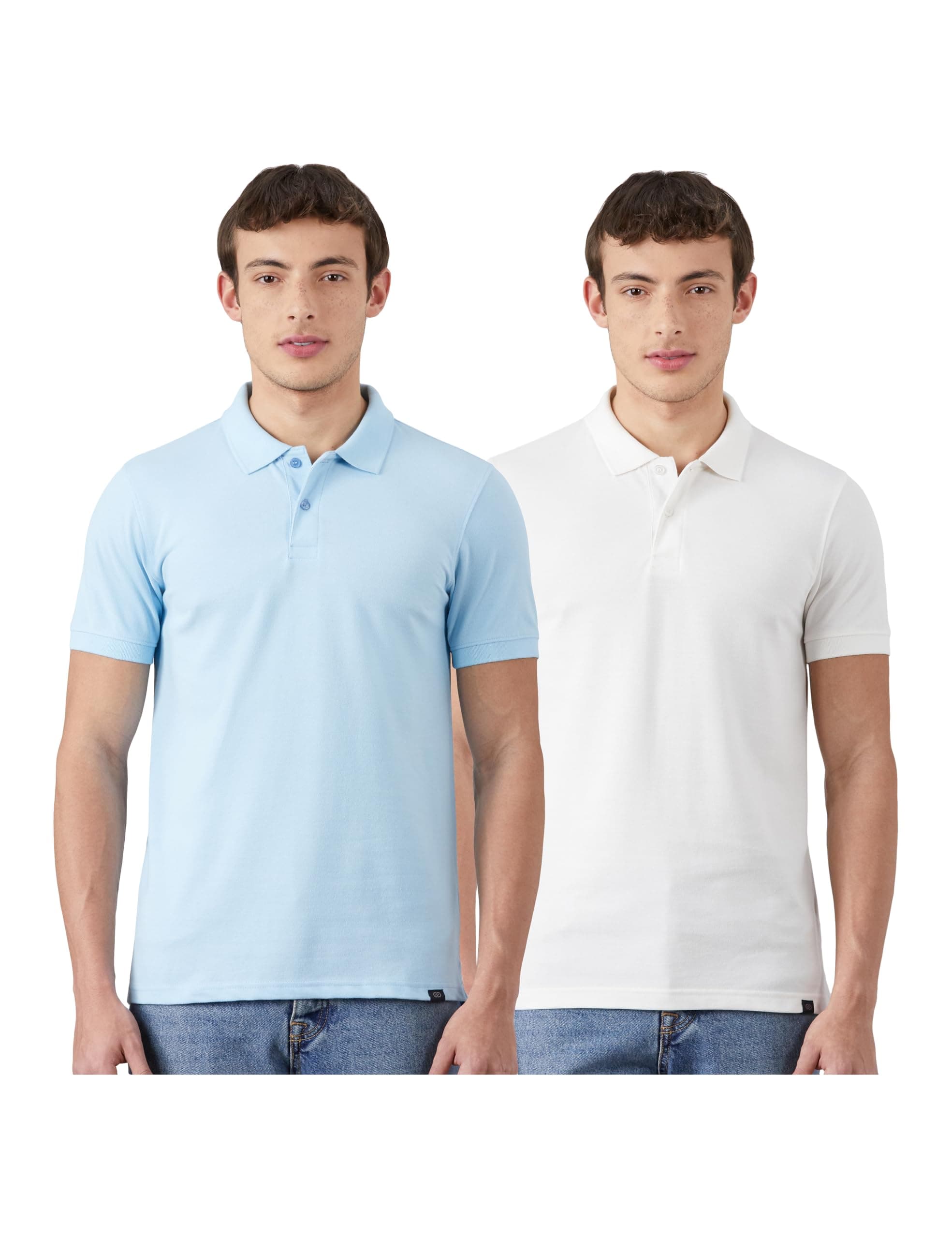 Amazon Brand - Symbol Men's Cotton Rich Solid Polo Tshirt | Collar Tshirts | Half Sleeves | Plain-Regular Fit (Available in Plus Size and Combo Pack of 2)