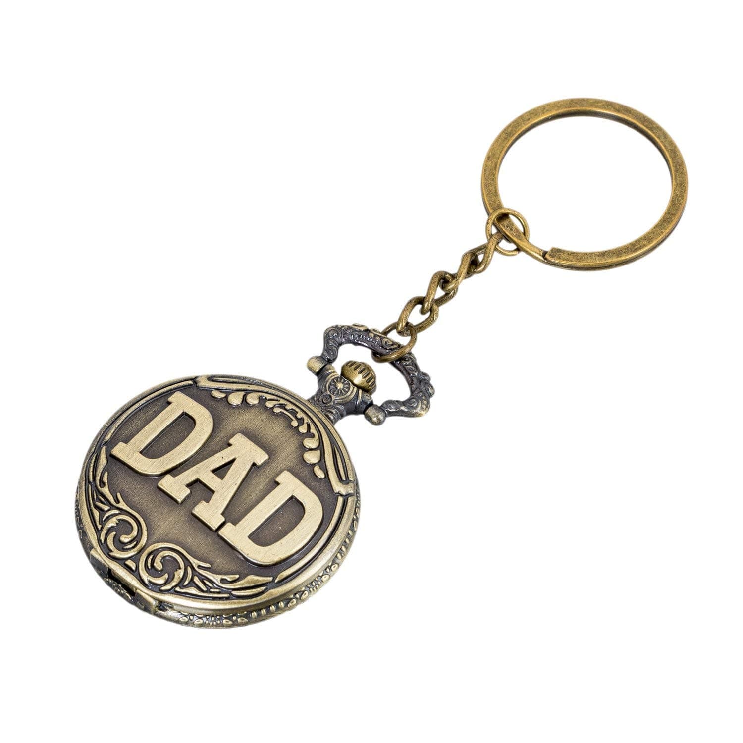 Unyks Star Pocket Watch Metal Keychain Retro Vintage for Gifting With Key Ring Anti-Rust (DAD2)