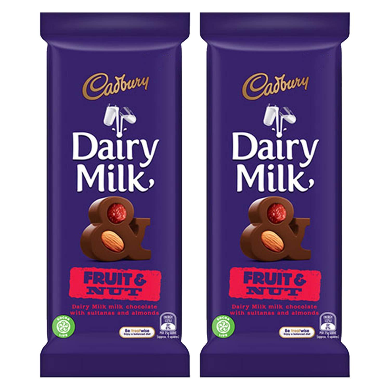 Cadbury Dairy Milk Fruit & Nut, 2 X 100 g