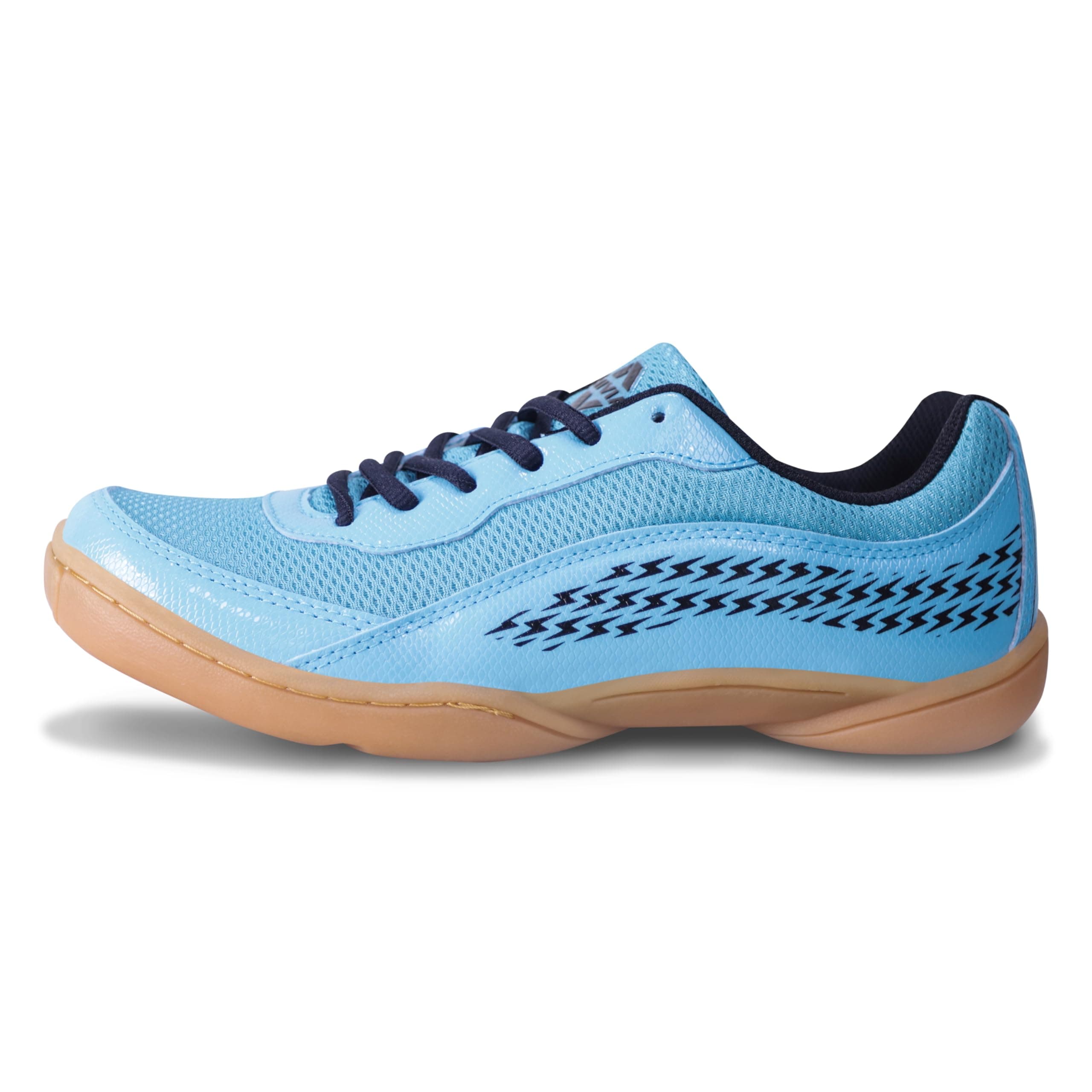 Nivia Flash 2.0 Badminton Shoes for Men, PVC Synthetic Leather & Mesh Upper, Duo-Foam Midsole, Lightweight Non-Marking Herringbone Sole, Superior Grip & Cushioning (Blue, UK06)