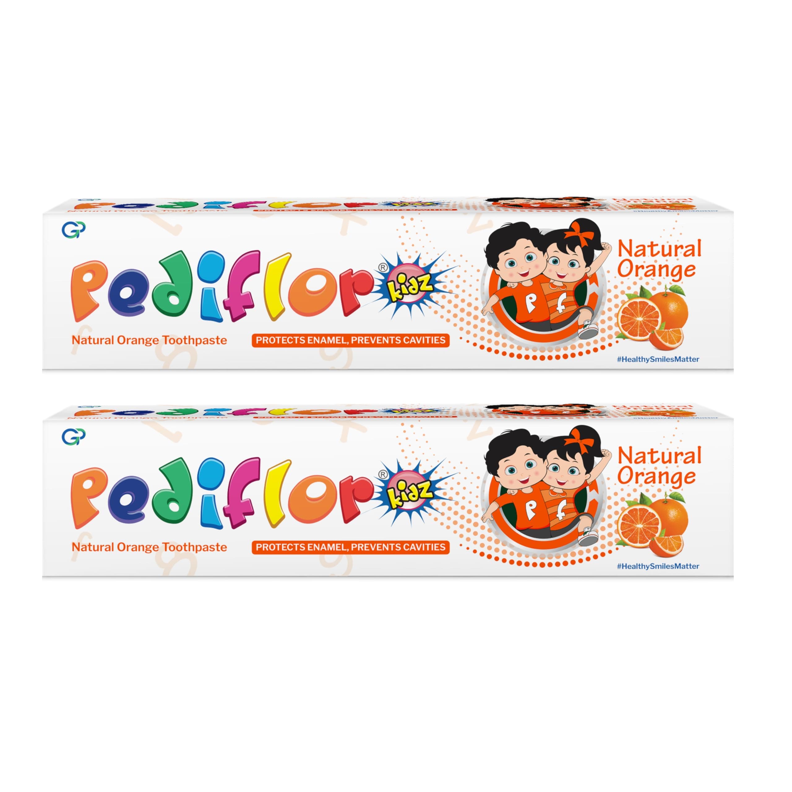 Pediflor Kidz Enamel Protection Cavity Protection Toothpaste -Orange Flavor (Pack of 2)