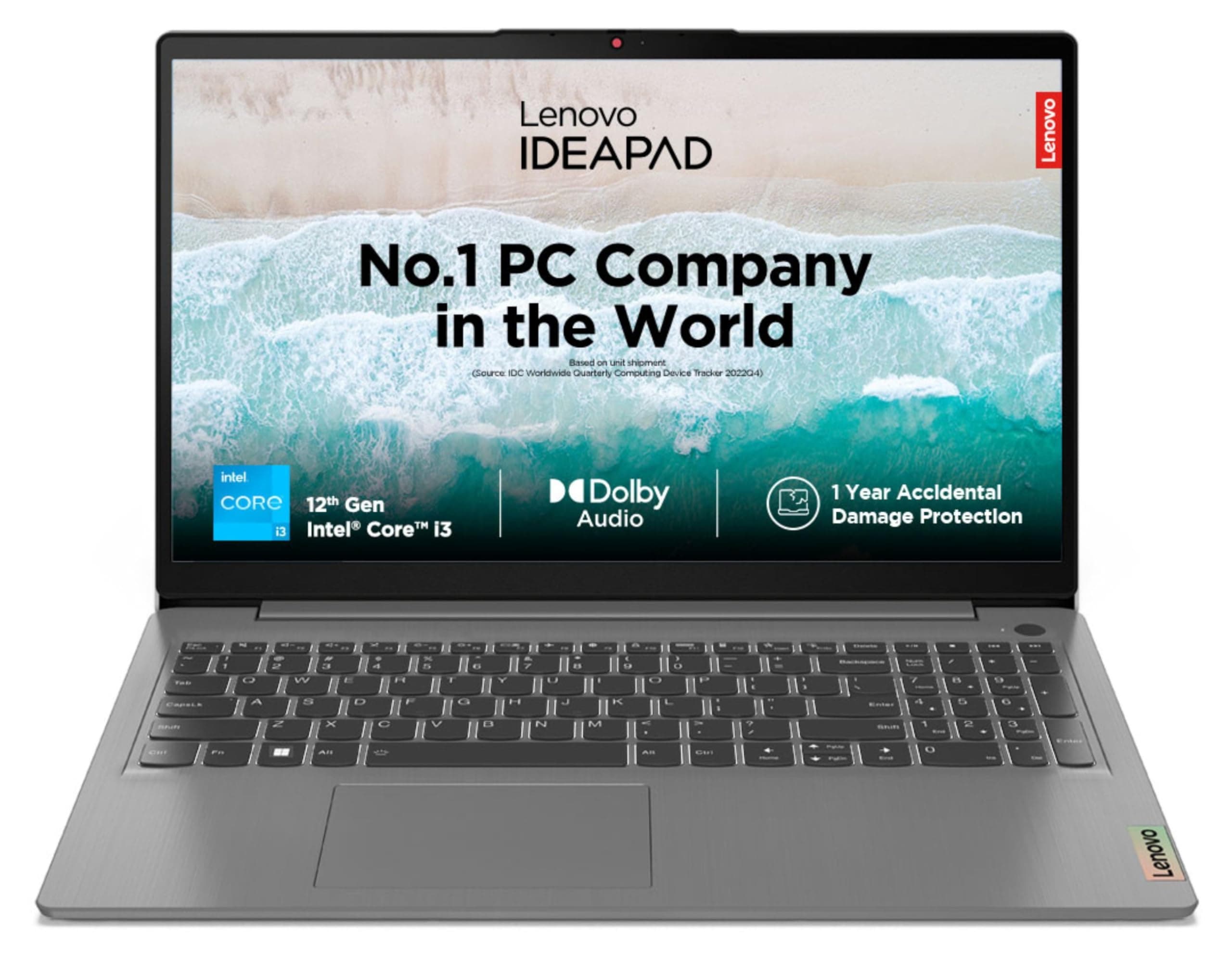 Lenovo IdeaPad Slim 3, Intel Core i3, 12th Gen, 8GB RAM, 512GB SSD, FHD, 15.6"/39.62cm, Windows 11, MS Office 2021, Arctic Grey, 1.63Kg, 82RK00VWIN, 3months Game Pass, Thin & Light Laptop