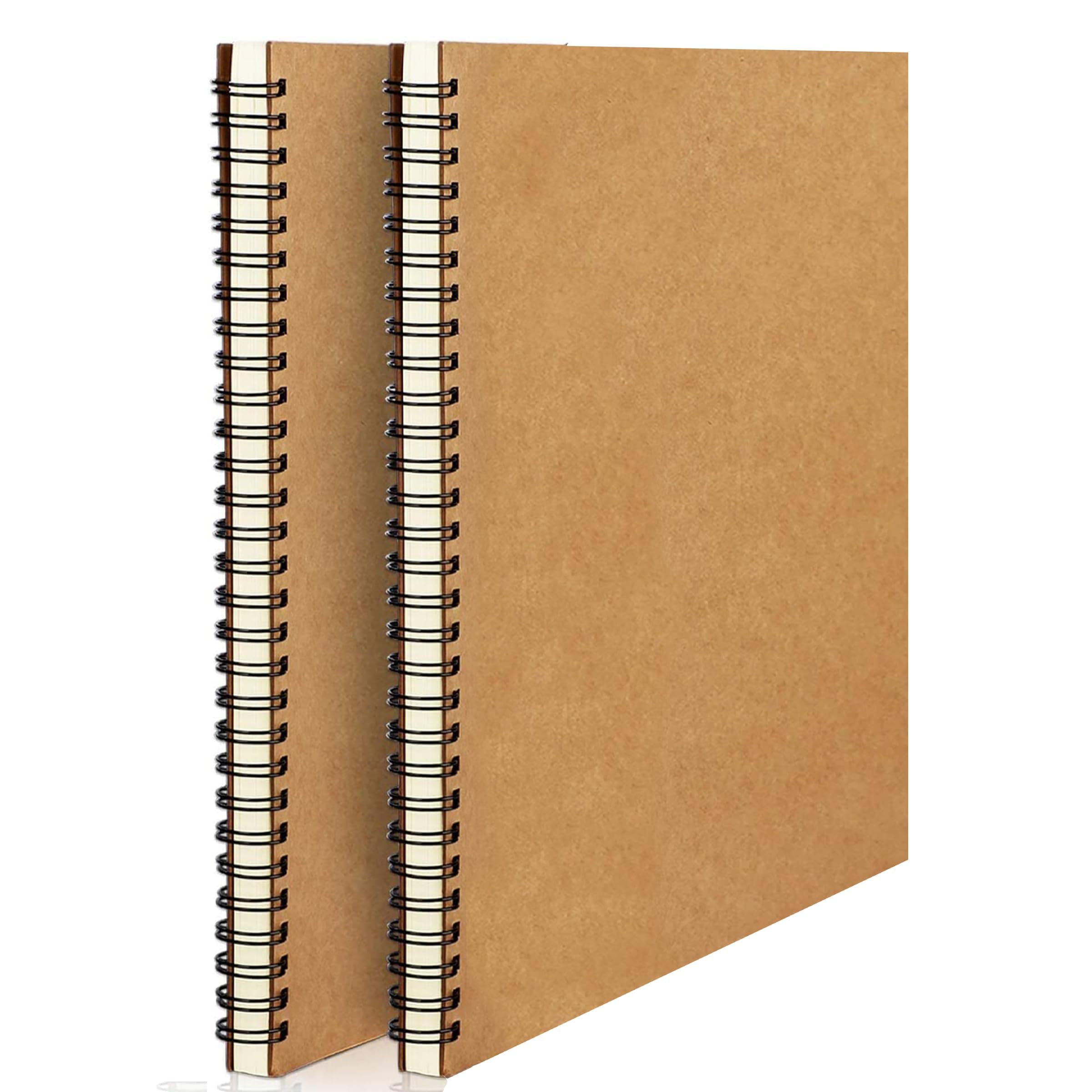 AccuPrints A5 (5.5x8.2 inch) Pack of 2 Craft Notebook, 80 leaf 160 Pages,Blank or Unruled | Travel Writing Notebook,Journal,Notepad,Sketchbook|For Students,Office College Spiral Diary