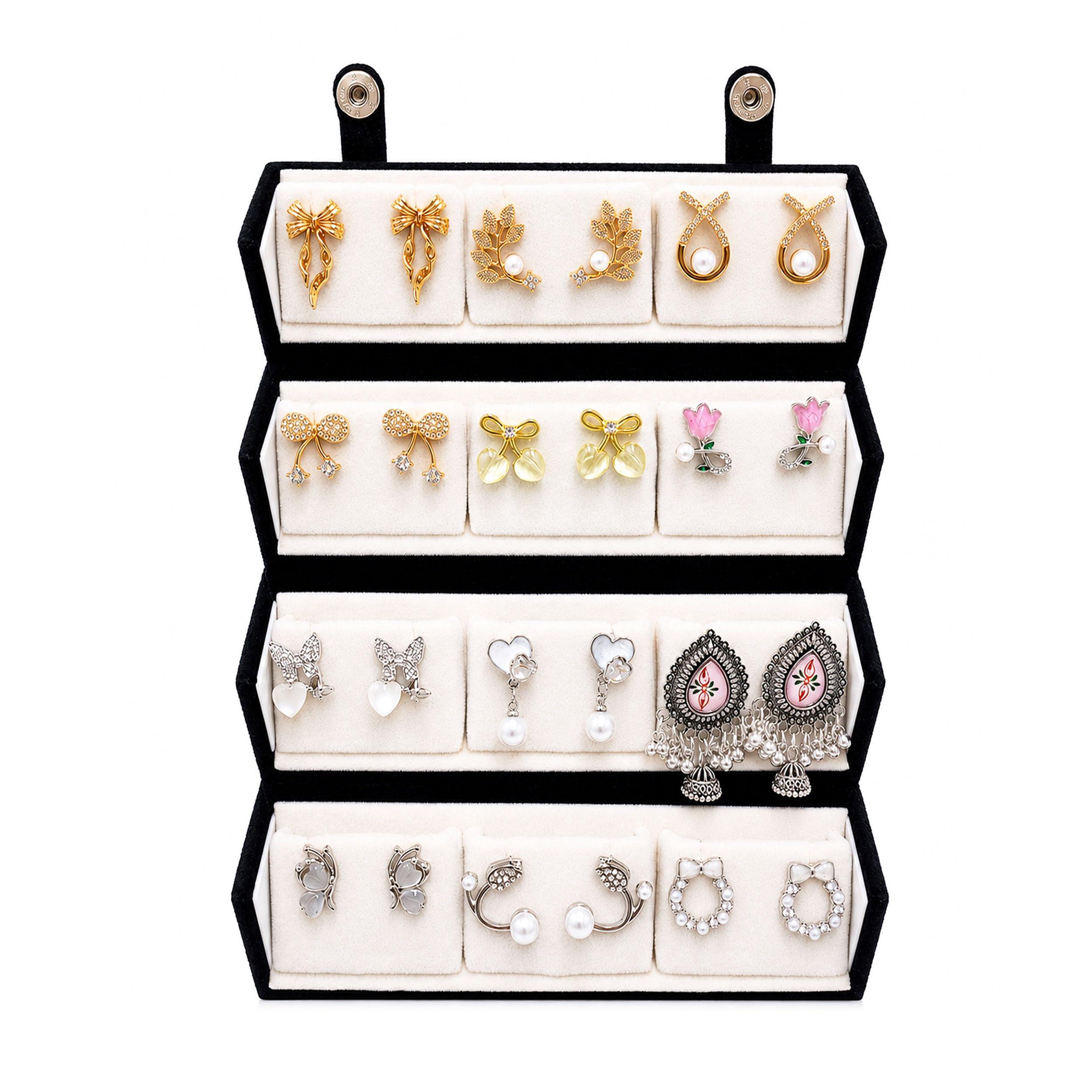 Earring Set | 12 Pairs Set Anti Tarnish Earrings for Women & Girls with Stylish Organizer Box | Valentine Birthday Rakshabandhan Gifts | Gift Set For Wife Sister Girlfriend |Extra 12 Pair Earring Hook