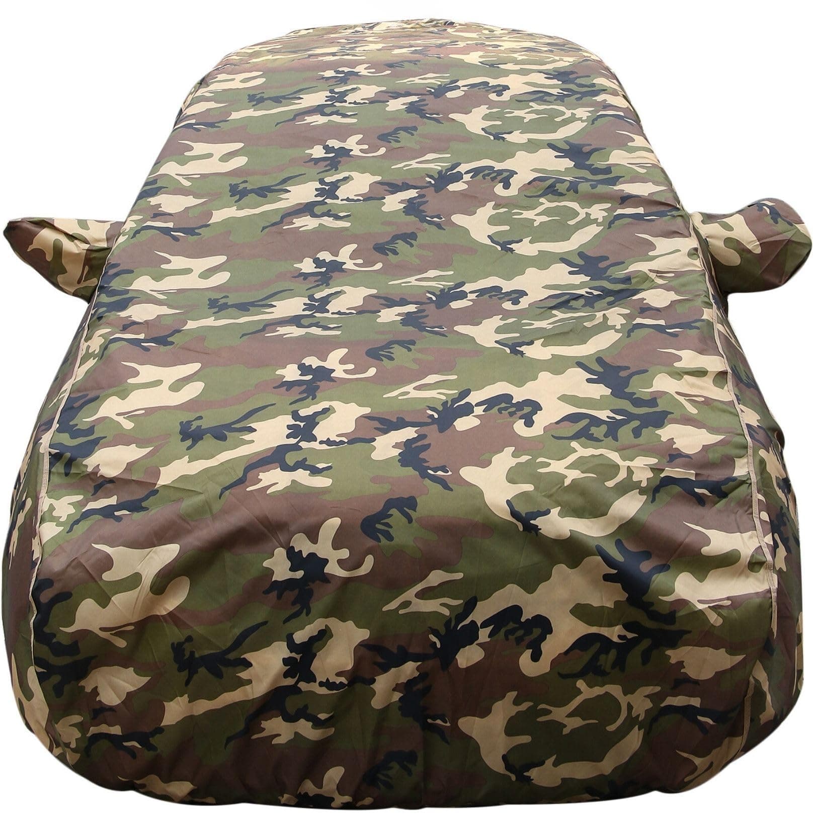 Autofact Waterproof Car Body Cover Compatible with Tata Indica (1999 to 2001), with Mirror Pockets, 4 x 4 American Matty, Long Lasting Strong Durable Material, Camouflage Army Look