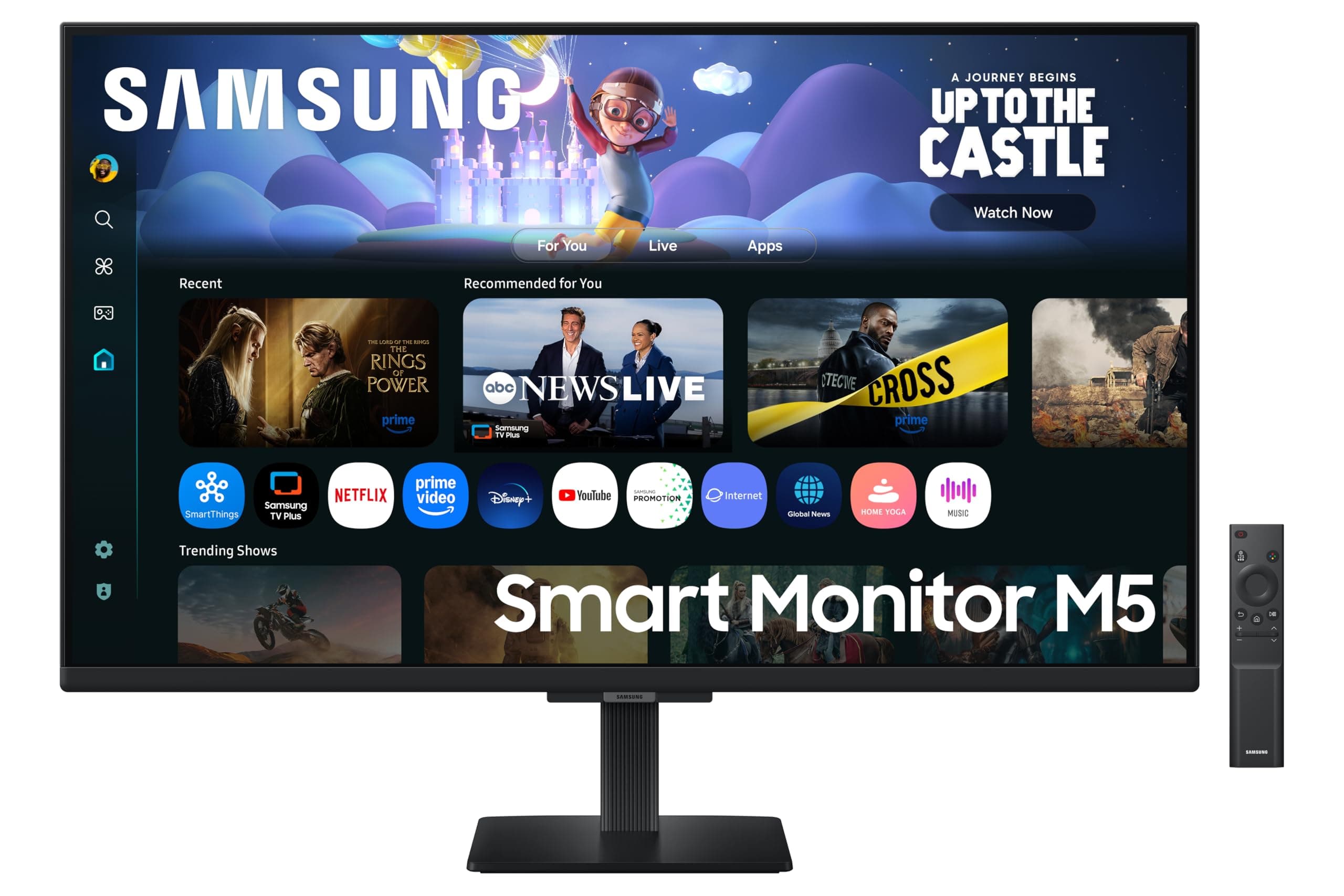 Samsung 32" (80cm) M5 Smart Monitor with Smart TV Experience|FHD 1920 x 1080|Screen Mirroring TV Plus|Speakers|Adaptive Sound|Wi-Fi|HDMI|Bluetooth|LS32FM500EWXXL|Black
