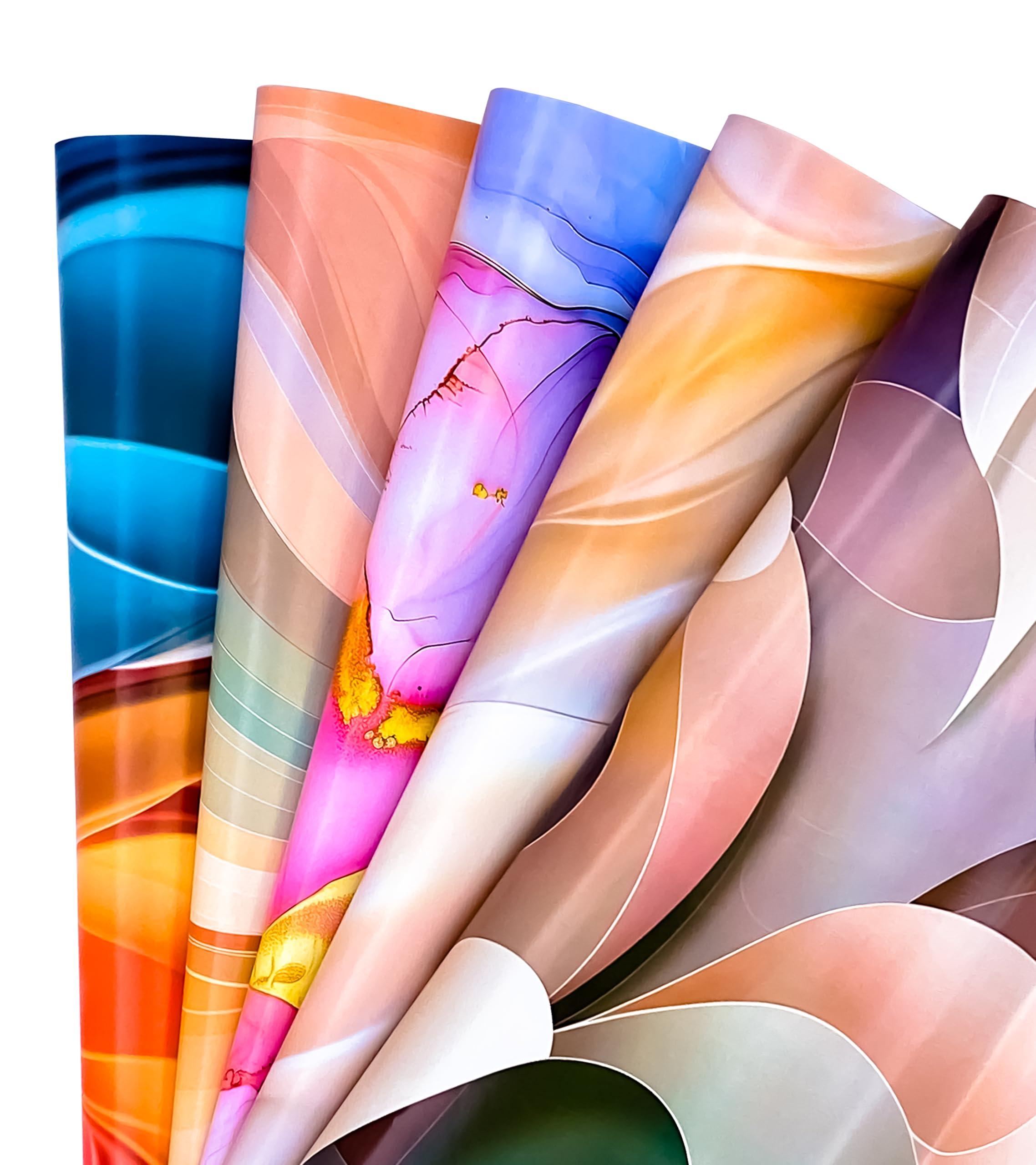 KOSY Gift Wrapping Paper Sheets Pack of 10 Solid Multi Color 75x50 cm Glossy Finish Premium Gift Wrapper for Birthday Wedding Diwali Anniversary Durable Wrapping Paper for Gift Packing Art Craft