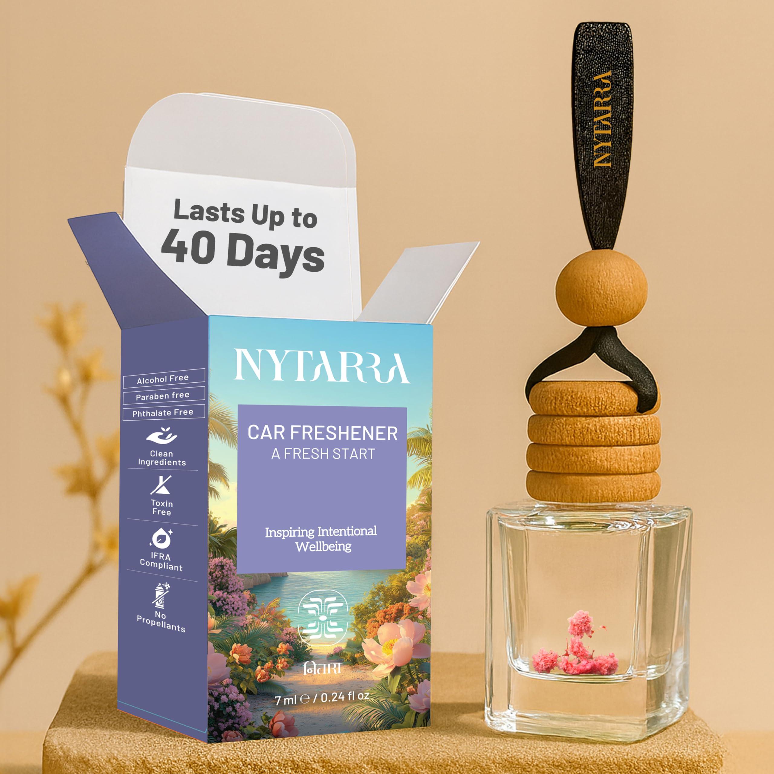 Nytarra Luxury Car Perfume A Fresh Start, No-Alcohol & Long-Lasting Fragrance Diffuser, Best Car Air Freshener, Premium Car Scent Hanging Pod