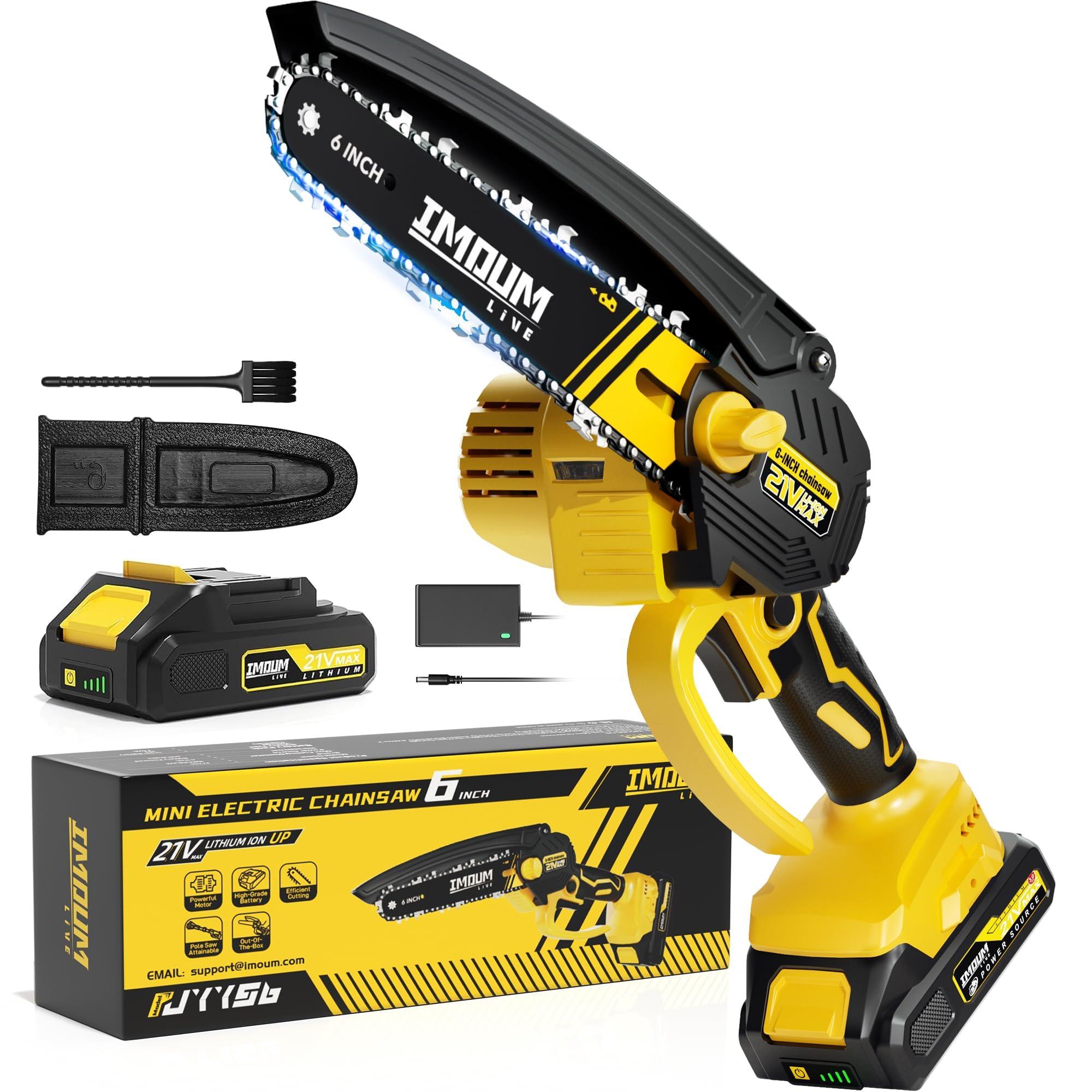 Portable Mini Chainsaw, 6 Inch Electric Handheld Wood Cutting Tool