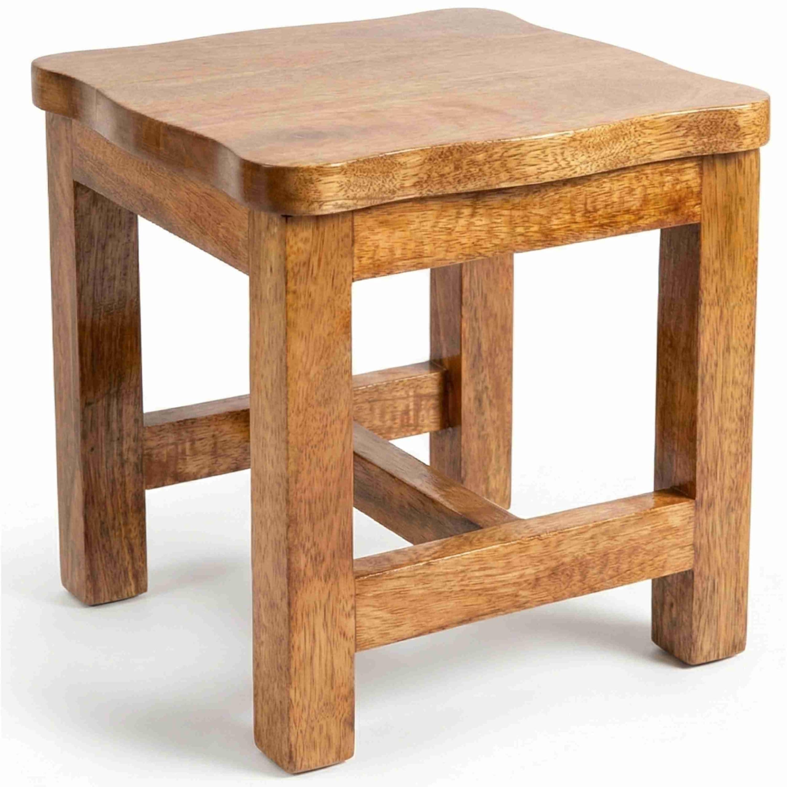 CARTADEN Wooden Office Stool, Solid Square Sitting Stools for Adults Kids, Multi-Purpose Short Chair, Foot Rest Stool for Playroom, Kitchen, Bedroom