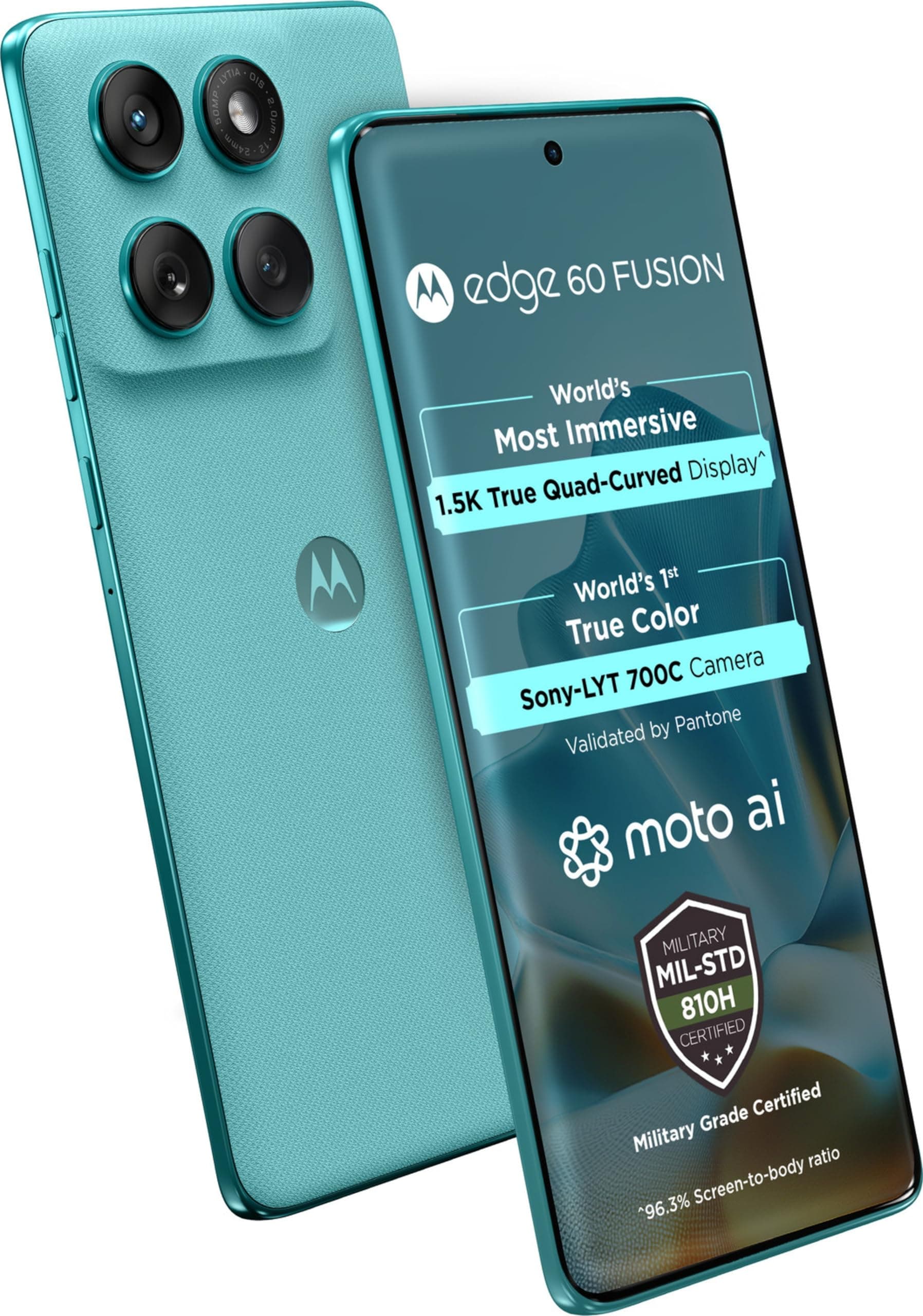 Motorola Edge 60 Fusion 5G (Pantone Amazonite, 256 GB) (12 GB RAM) | 5500 mAh Battery | Dimensity 7400 Processor | 68W Fast Charger | 6.67" pOLED Display | 50 MP Sony Primary Sensor Camera |