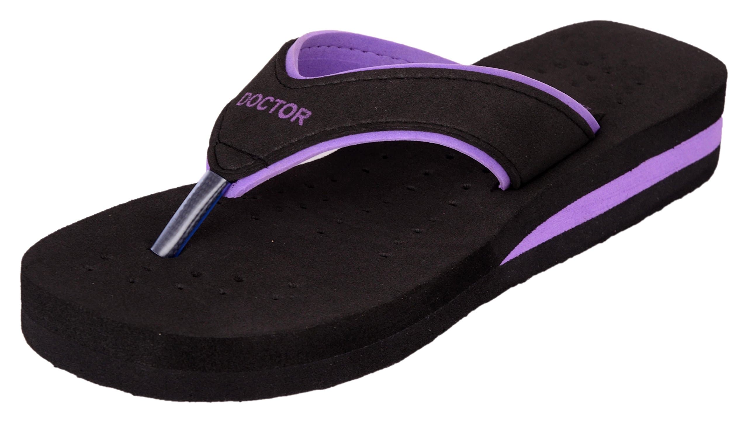 DOCTOR EXTRA SOFT Care Diabetic Orthopedic Pregnancy Flat Super Comfort Dr Flipflops and House Slippers For Women's and Girl's D-18-Purple-9 UK