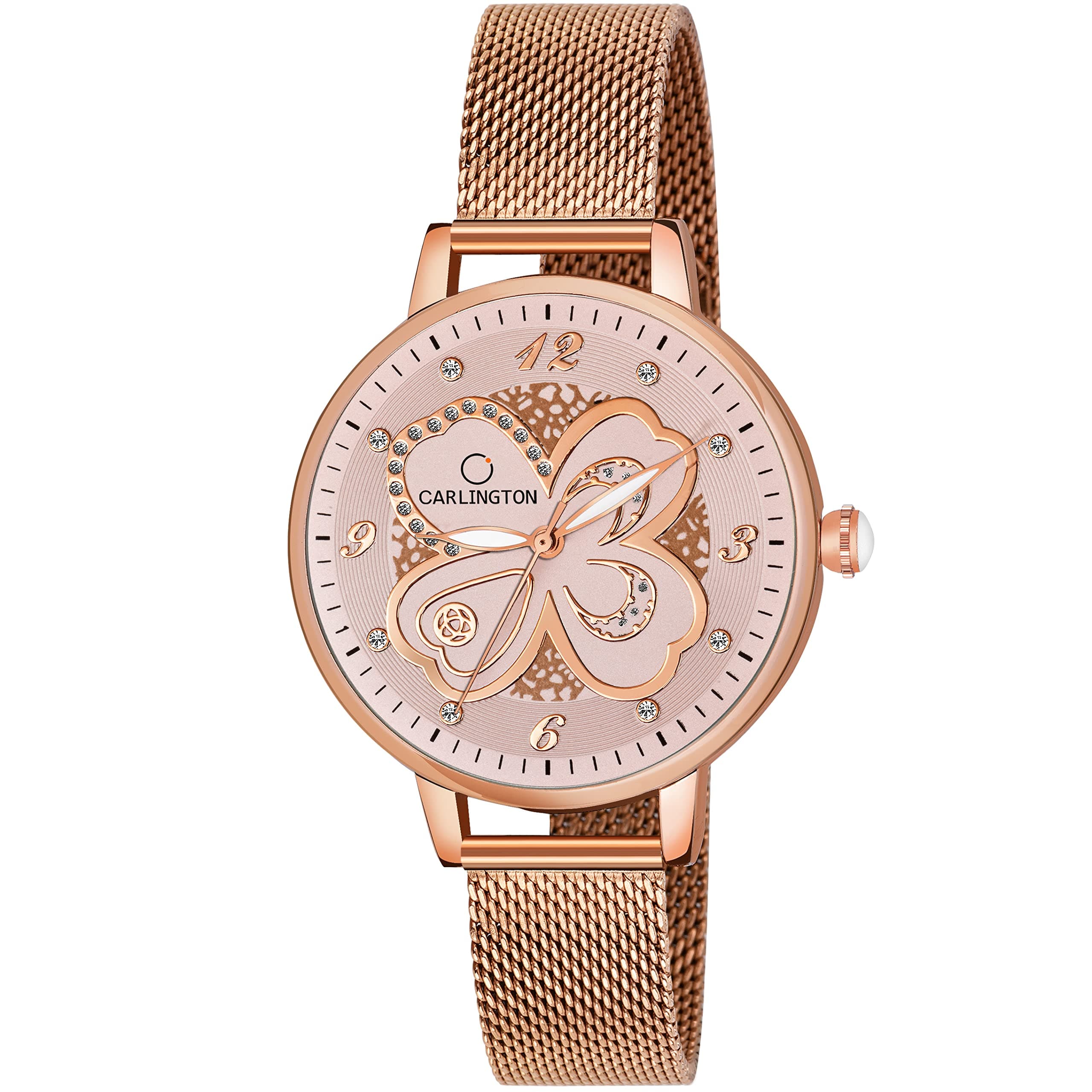 Carlington Elite Analog Ladies Watch for Women with Mesh Strap | Premium Quartz Wrist Watch for Girls | Watch for Daily Wear, Office, Party & Casual Use | Gift for Women_CT-2019