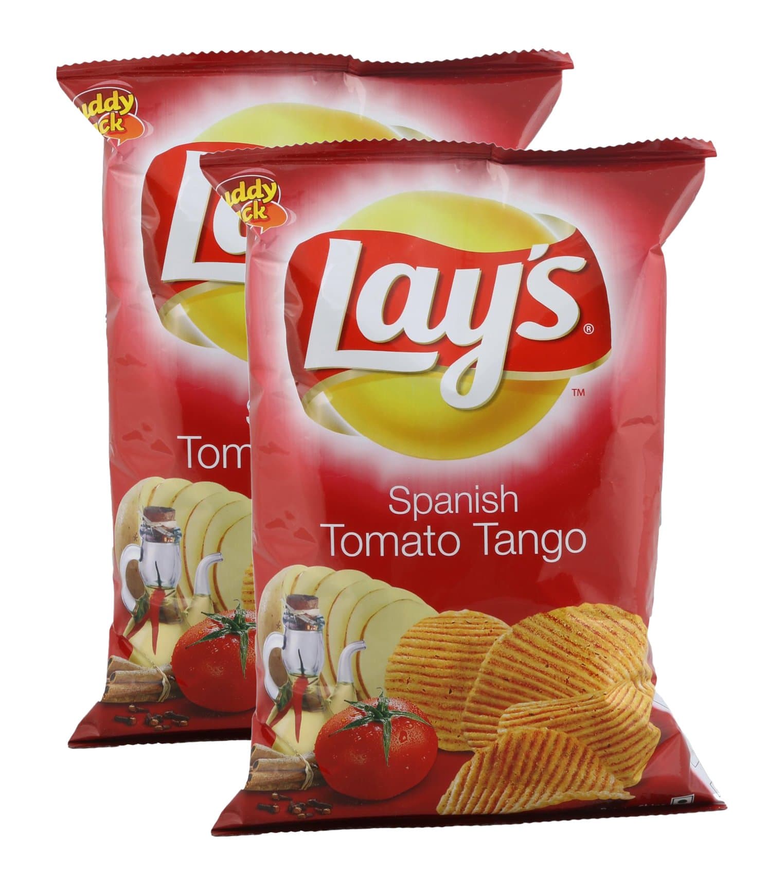 Lay's Big Bazaar Combo - Potato Chips Spanish Tomato Tango, 52 Gram (Pack of 2) Promo Pack, 104 Gram