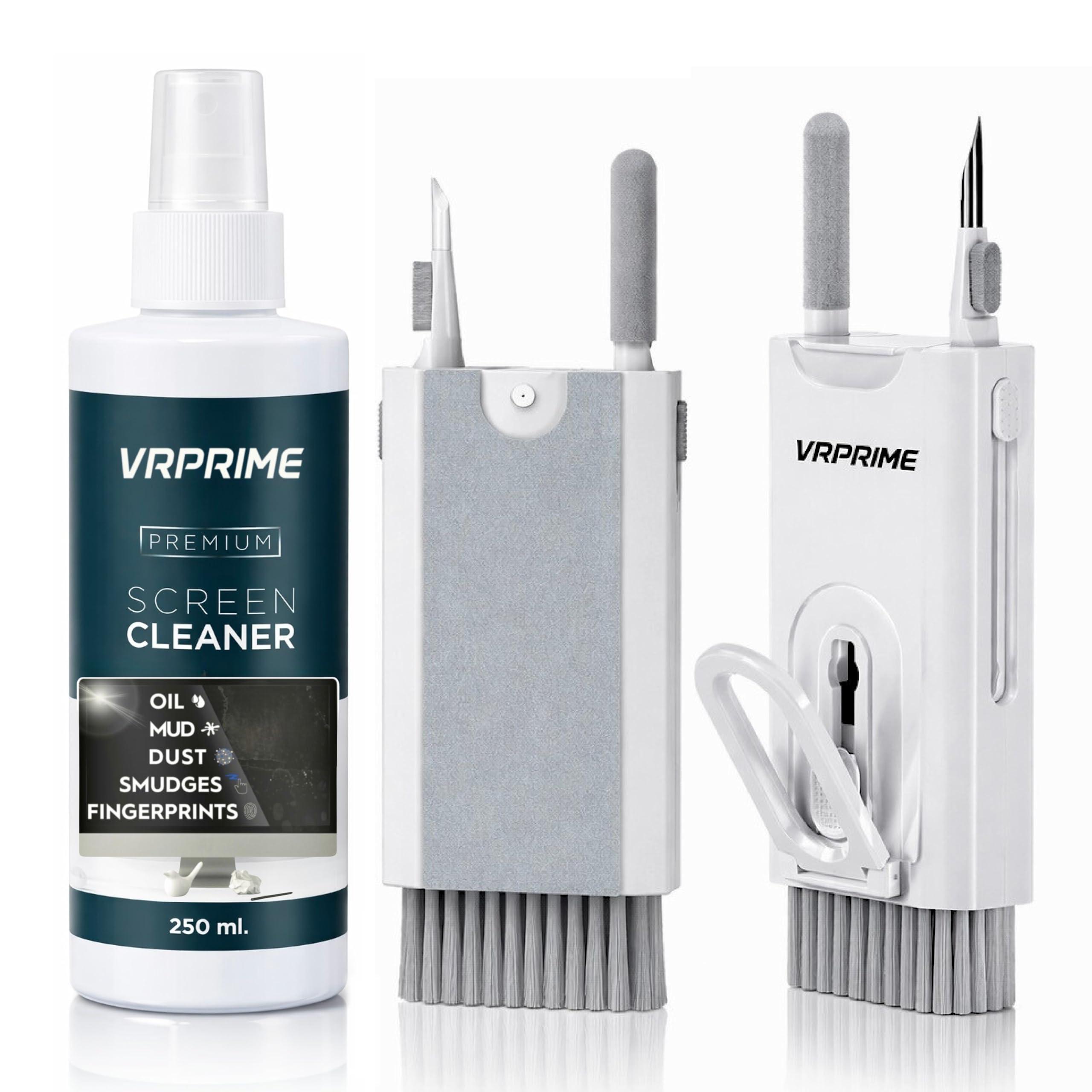 VR PRIME Laptop Cleaner Kit 8-in-1 | Tool for Cleaning Keyboard, Earbuds or Screens | Laptop Cleaning Kit Combo with 250Ml Screen Cleaner Liquid Spray